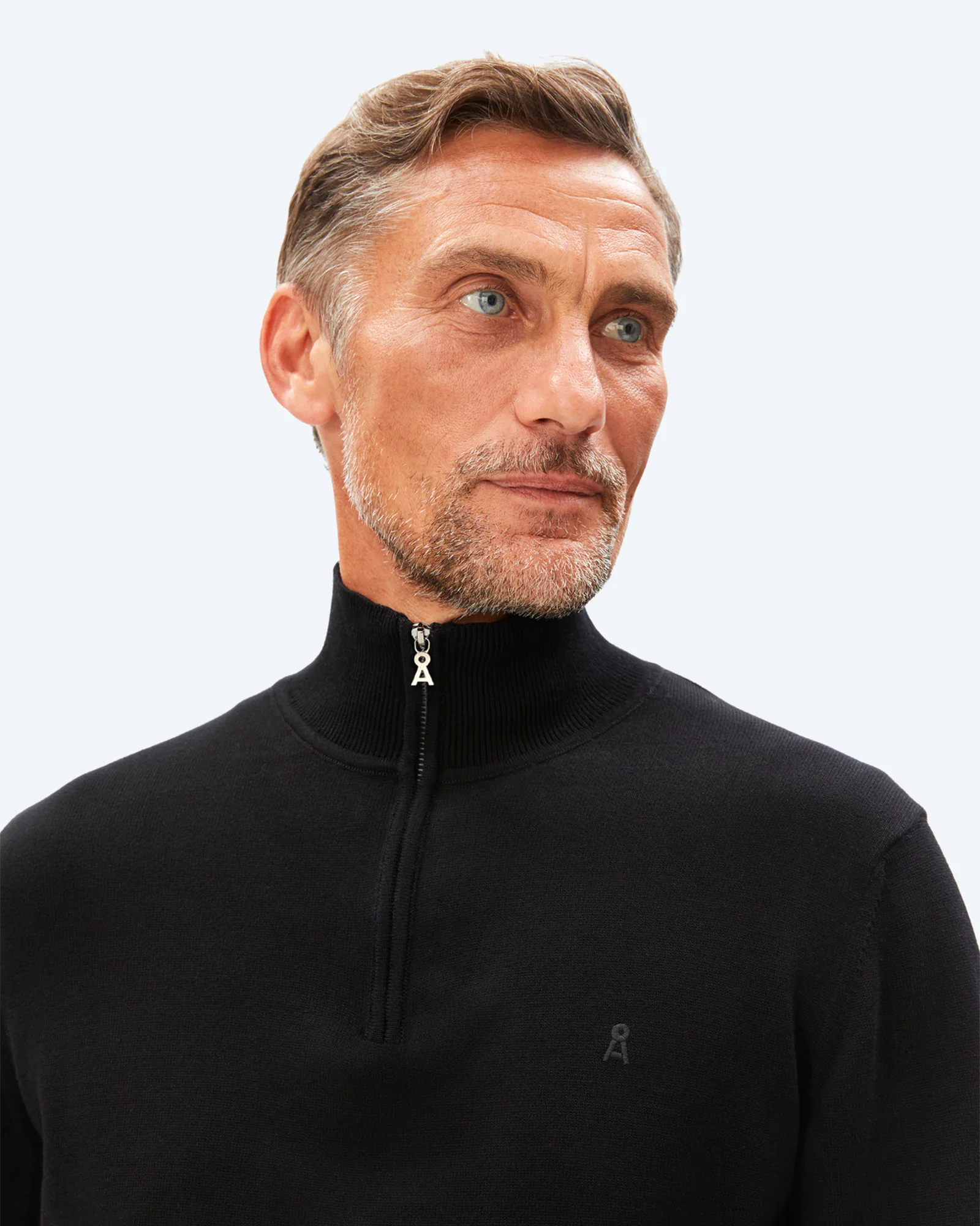 Faabes Half Zip Knit Sweater Black
