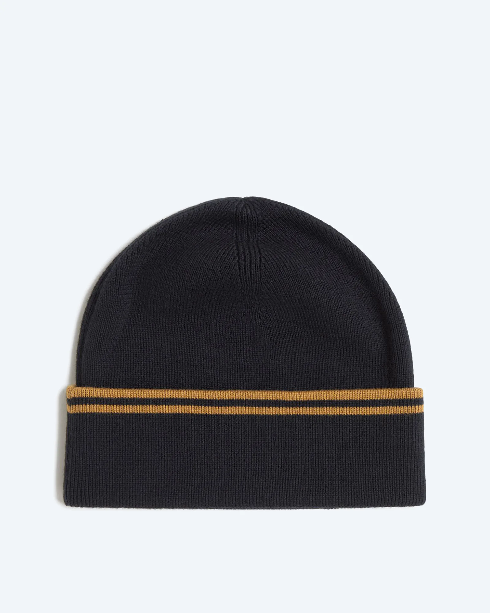Twin Tipped Merino Wool Beanie Black/Dark Caramel