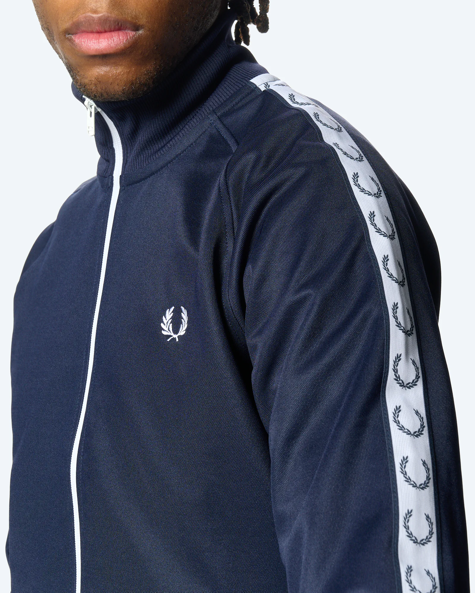 Fred Perry Taped Track Jacket Carbon Blue
