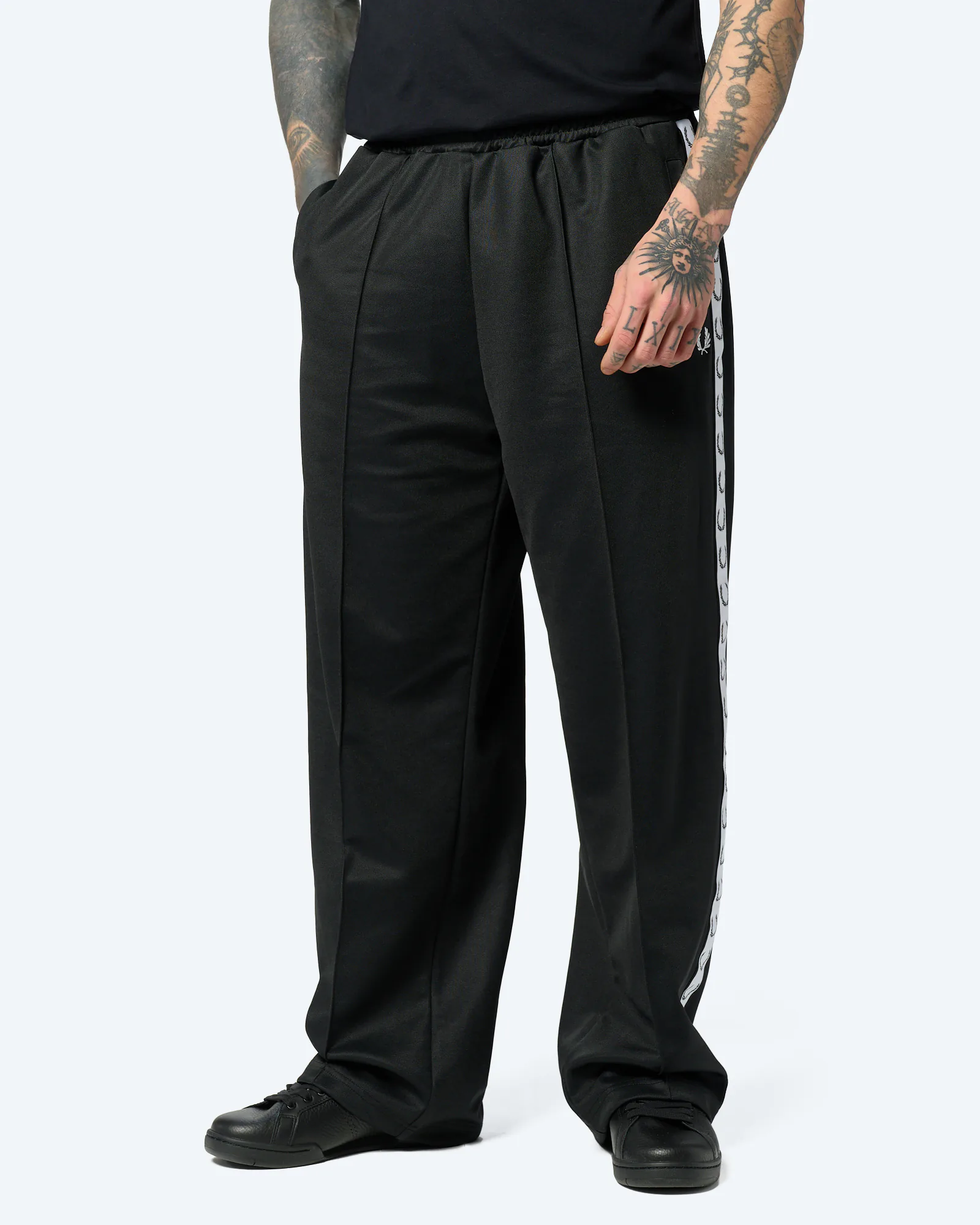 Fred Perry Wide Leg Track Pant Black