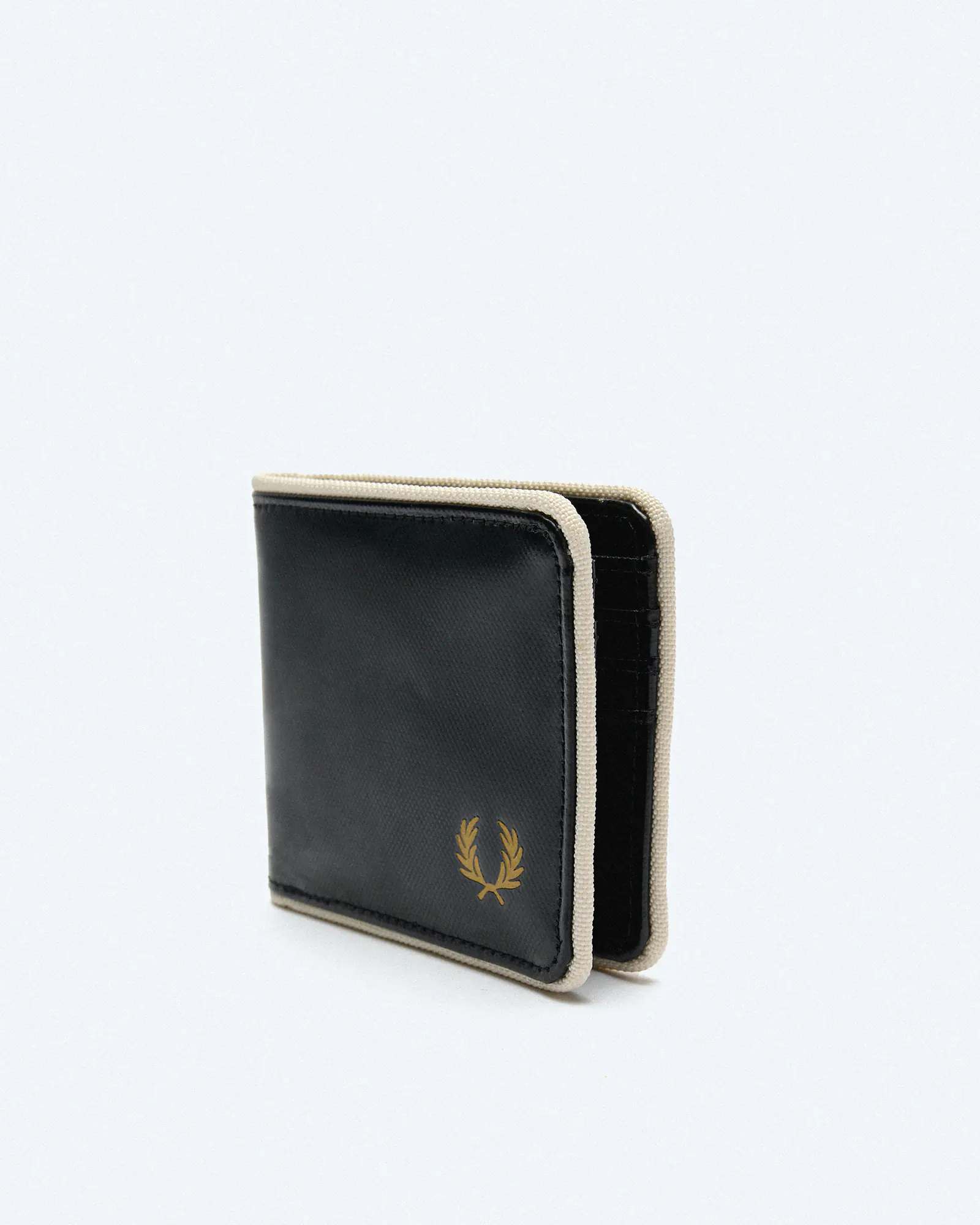 Fred Perry Coated Polyester Billfold Wallet Black/Ecru