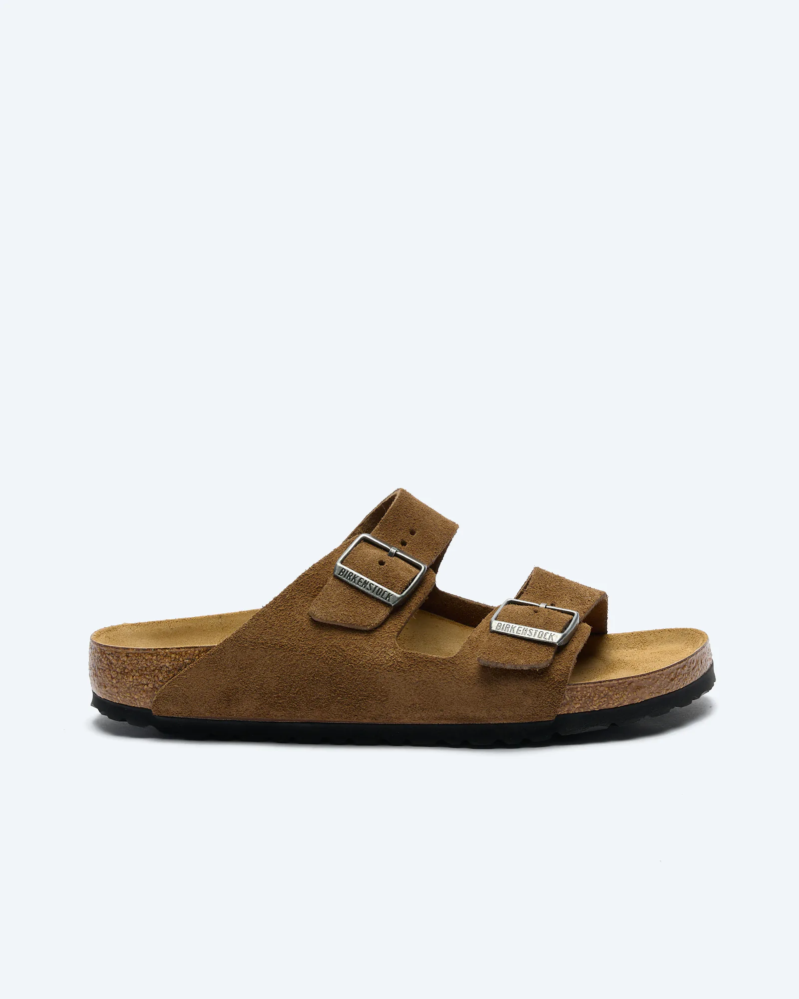 Arizona Suede Leather Sandals Narrow Dark Tea
