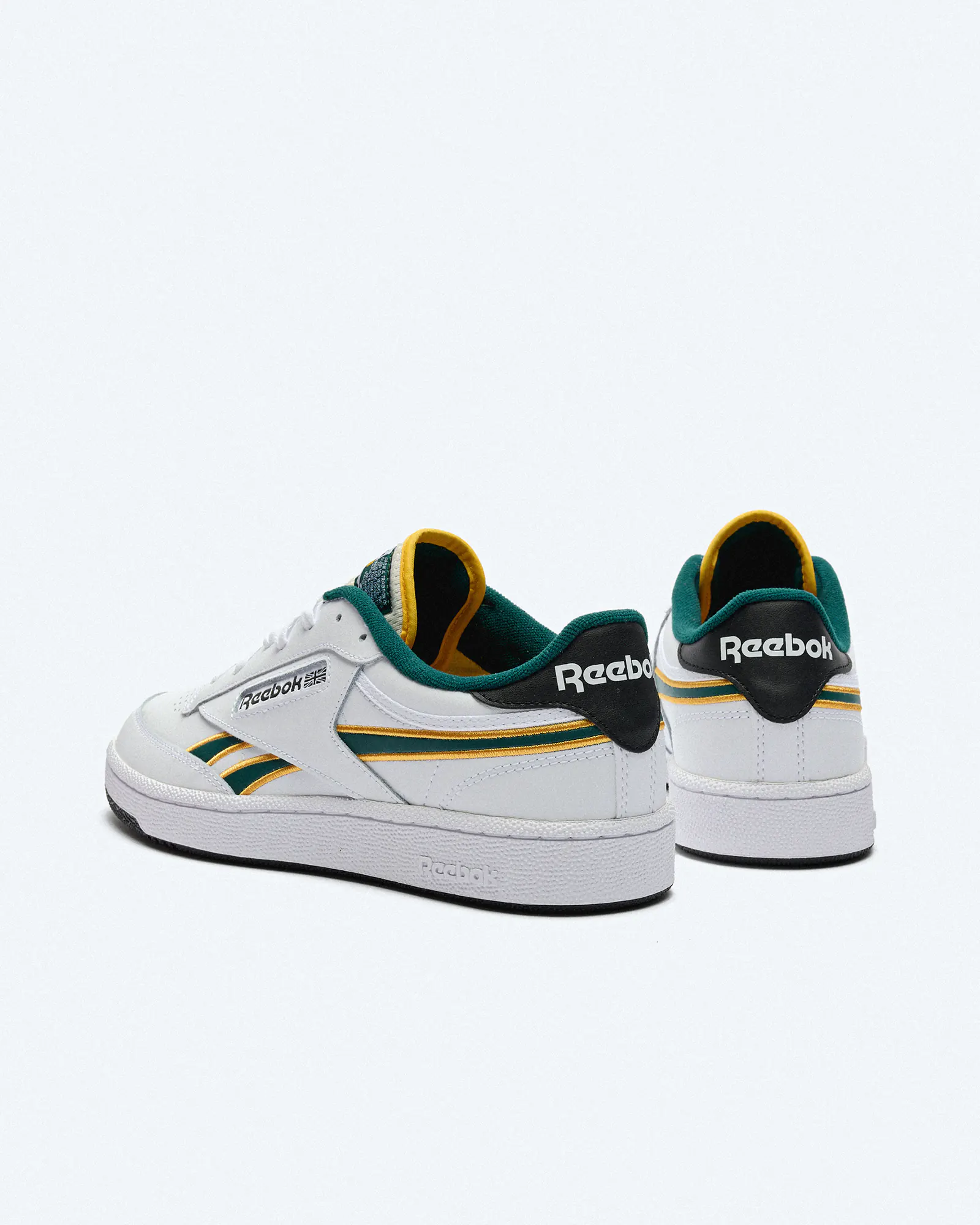 Reebok Club C Revenge Sneaker White/Fierce Gold/Collegiate Green Reebok Club C Revenge Sneaker White/Fierce Gold/Collegiate Green