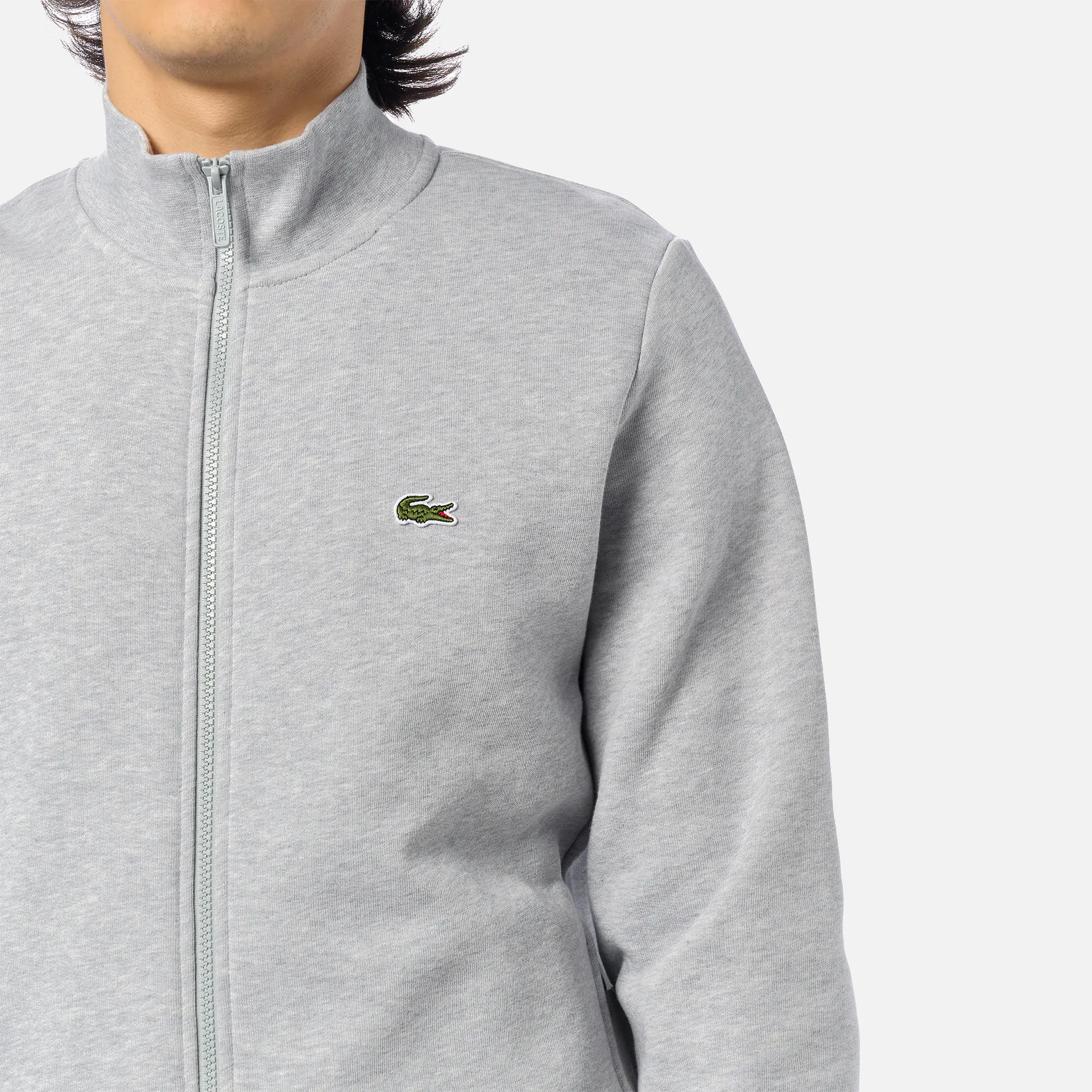 Lacoste Zip Sweatshirt Silver Chine