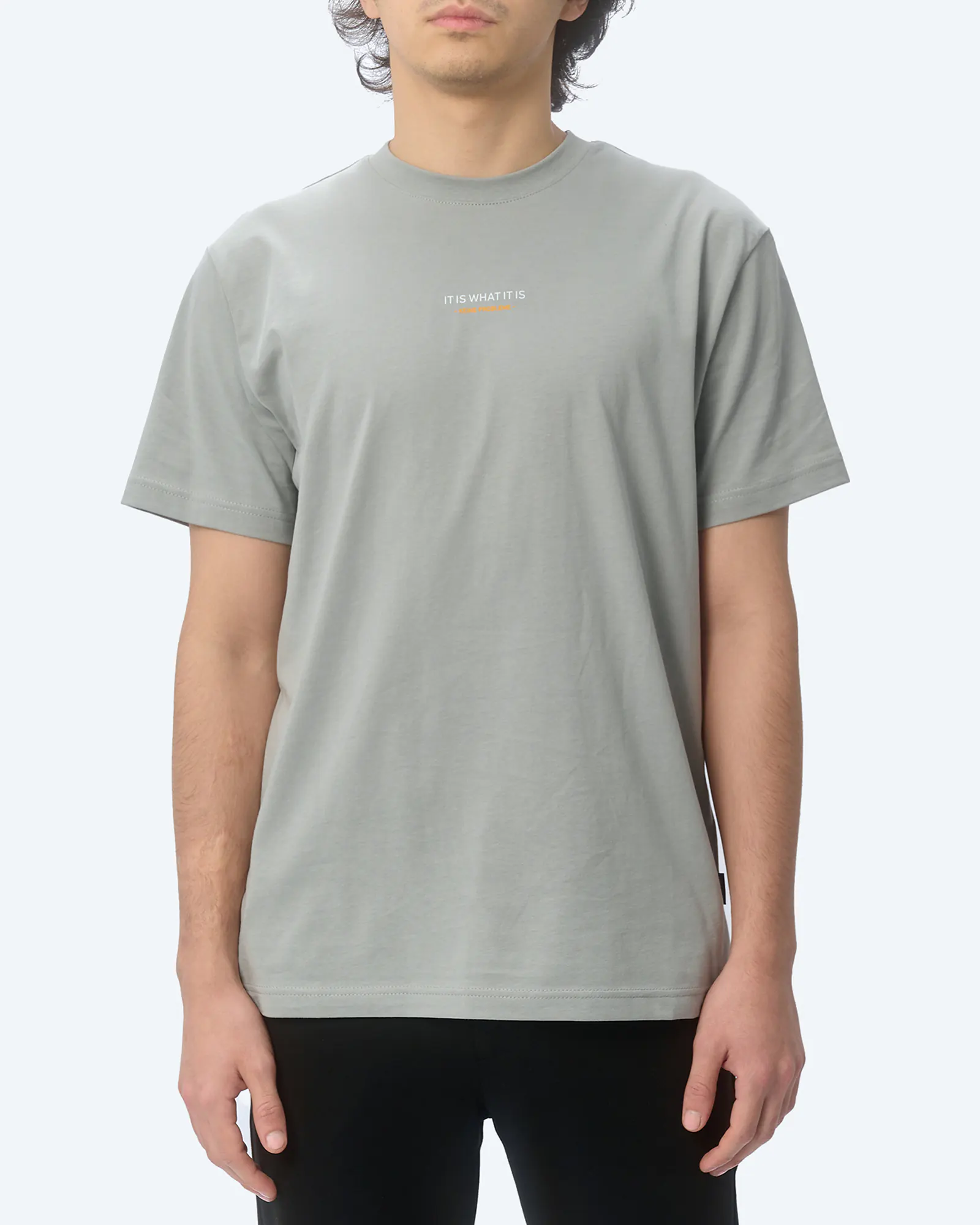 Kleinigkeit Bois Straightcut T-Shirt It Is What It Is Soft Grey Kleinigkeit Bois Straightcut T-Shirt It Is What It Is Soft Grey