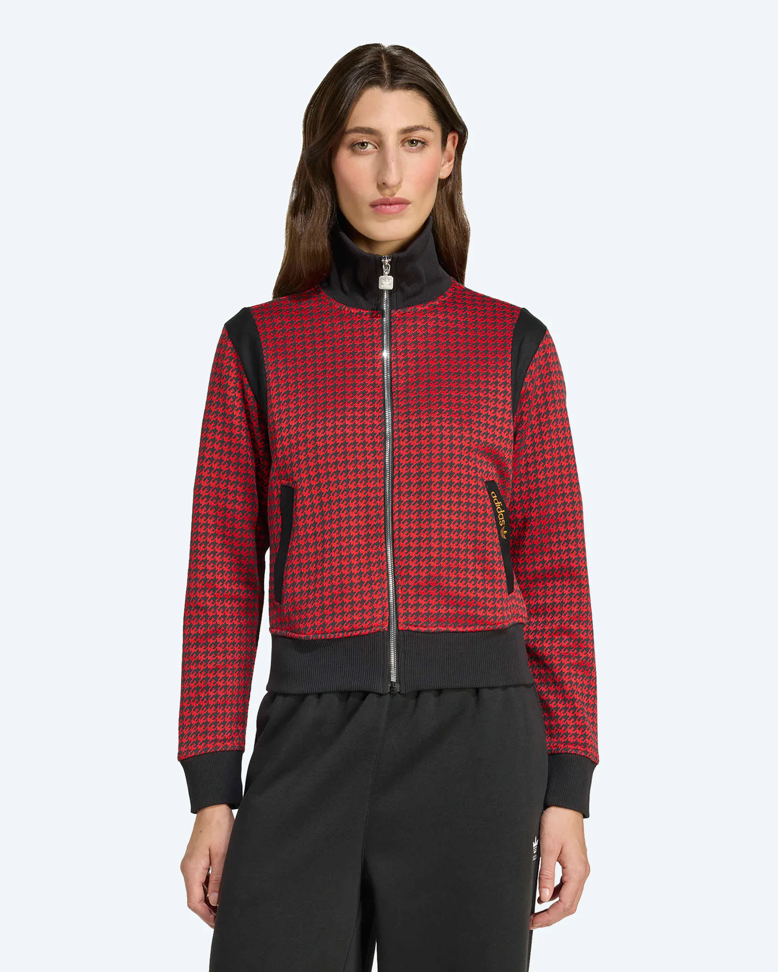 adidas Originals Classics Houndstooth Track Top Better Scarlet/Black
