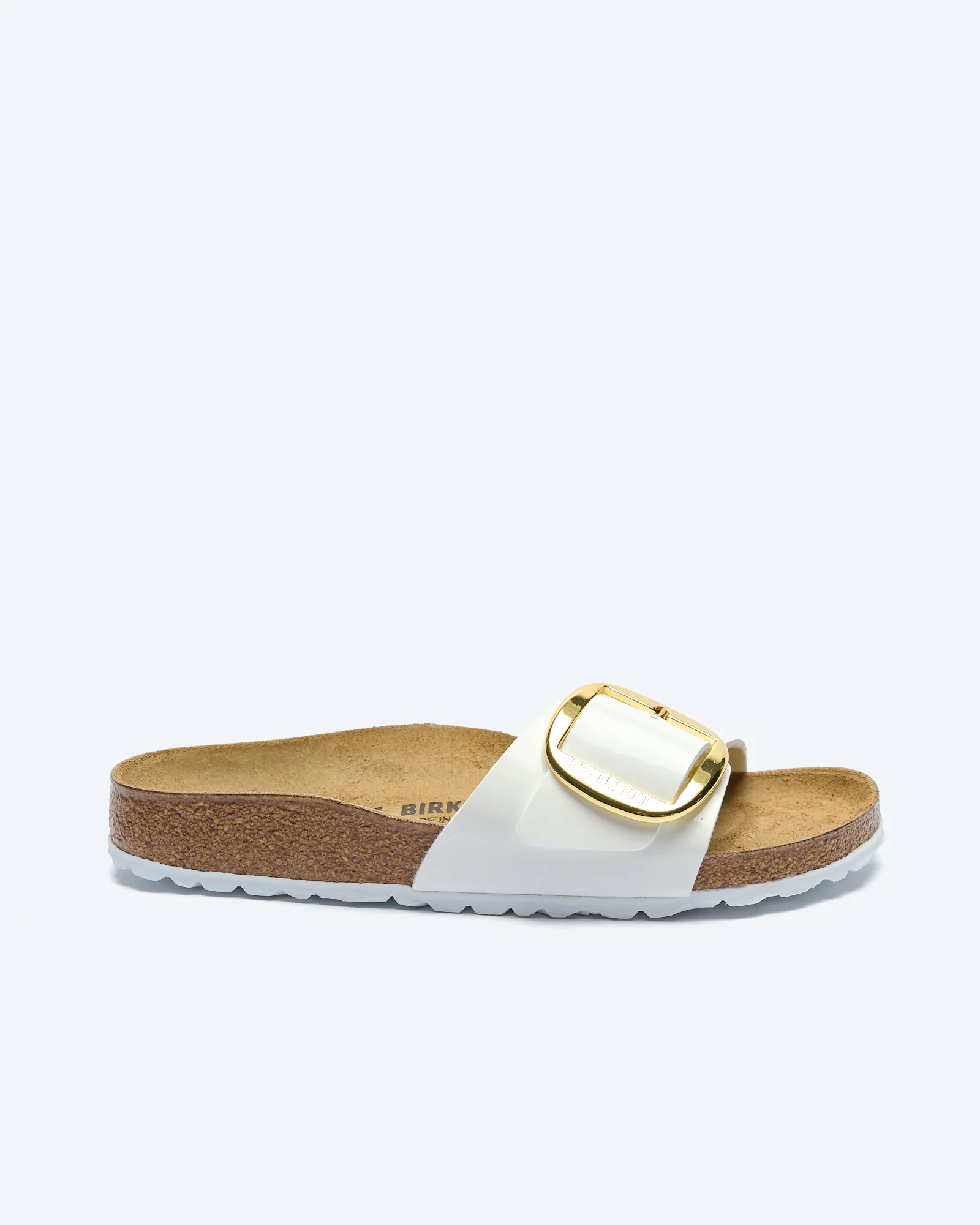 Birkenstock Madrid Big Buckle Birko-Flor Sandals Patent White
