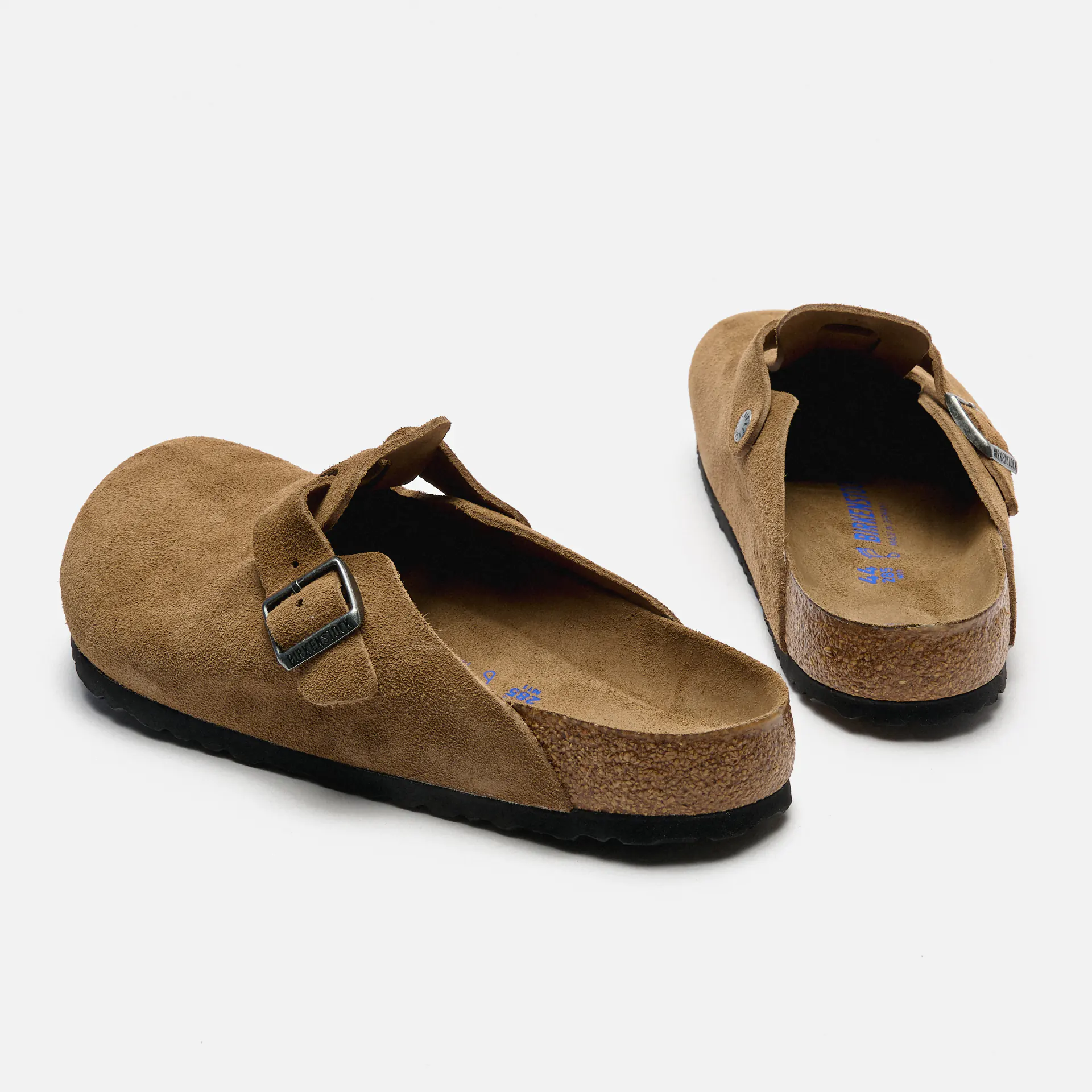 Birkenstock Boston Soft Footbed Suede Leather (Regular Fit) Sandals Dark Tea Tonal FB