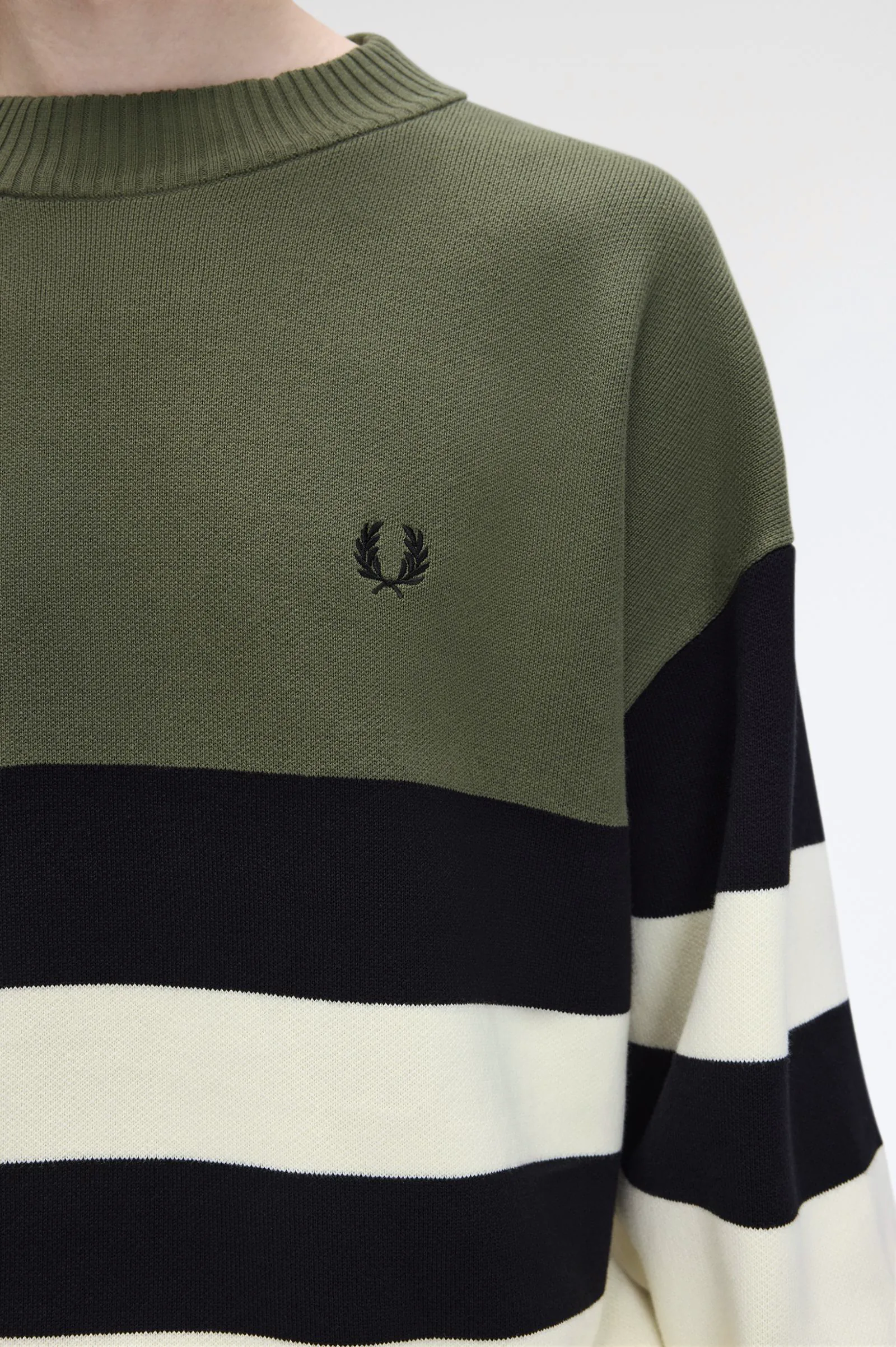 Tipped Graphic Jumper Laurel Wreath Green