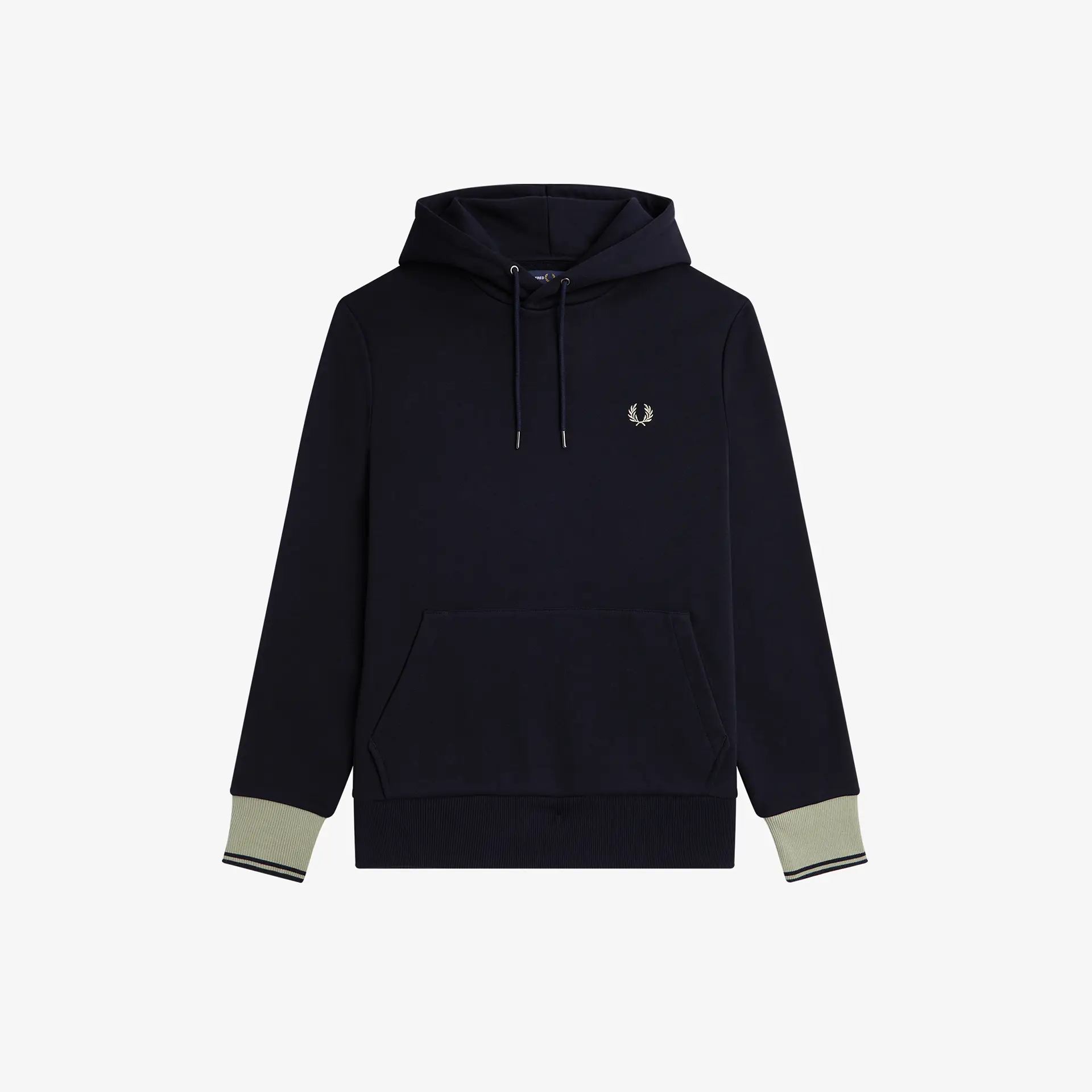 Fred Perry Contrast Cuff Laurel Hooded Sweatshirt Navy