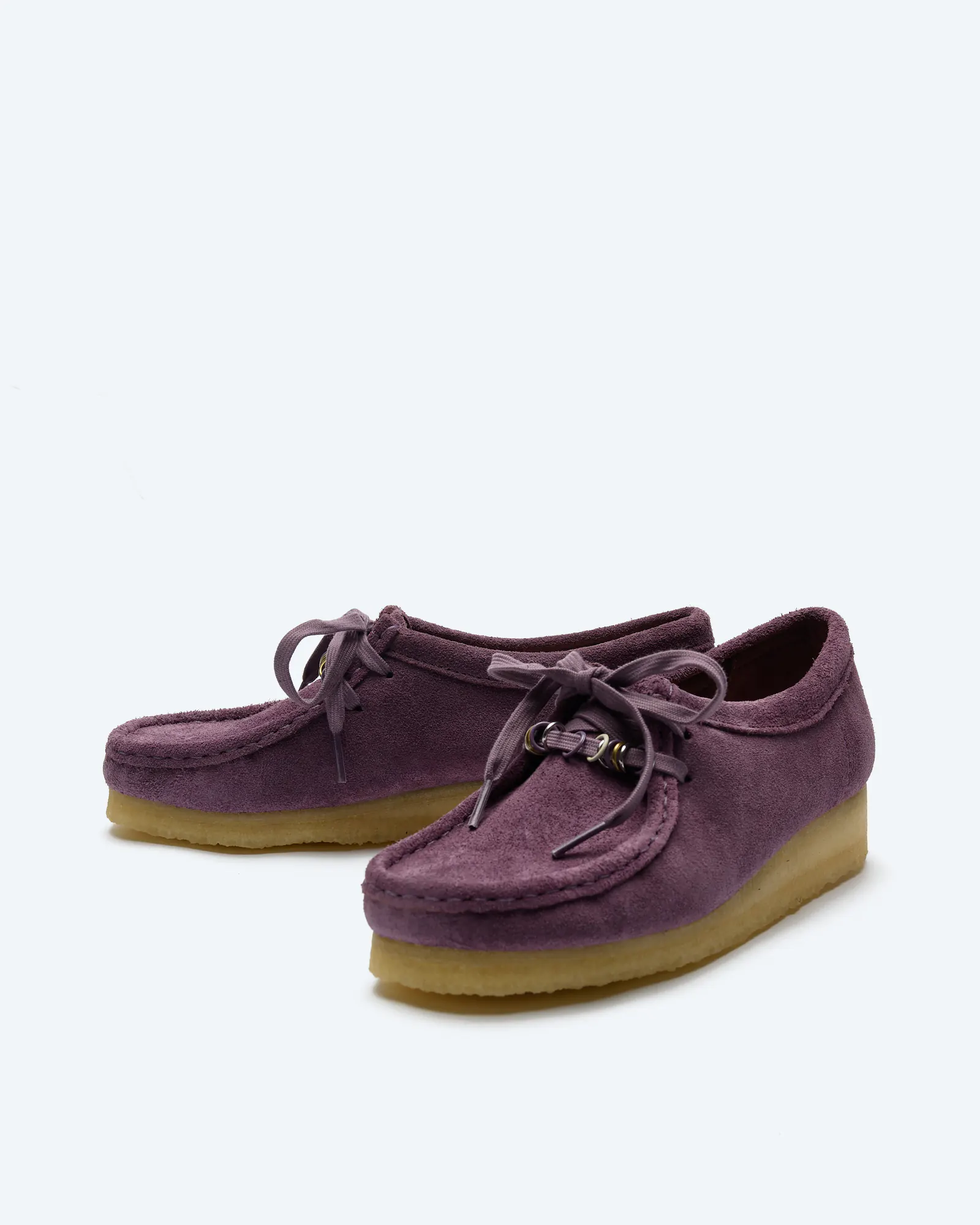 Clarks Women's Wallabee Suede Shoes Plum