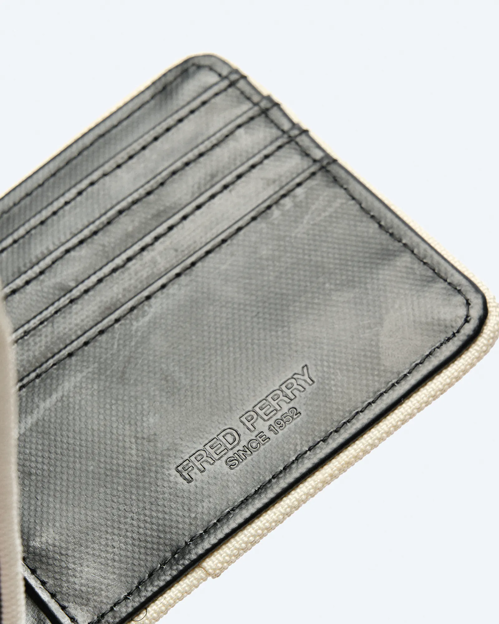 Fred Perry Coated Polyester Billfold Wallet Black/Ecru