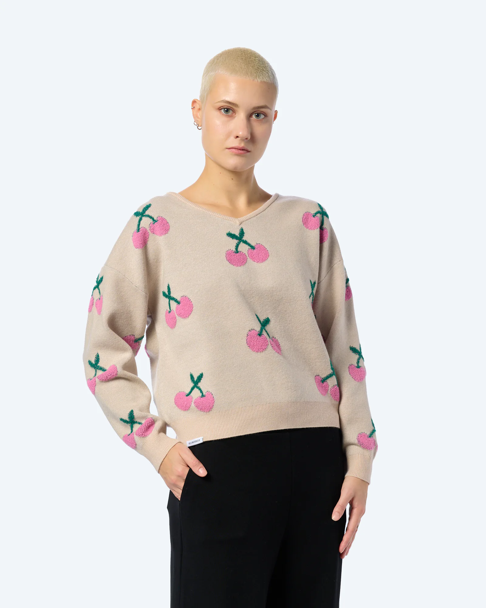 Kleinigkeit Görls Cherry Wollma Strickpullover Beige