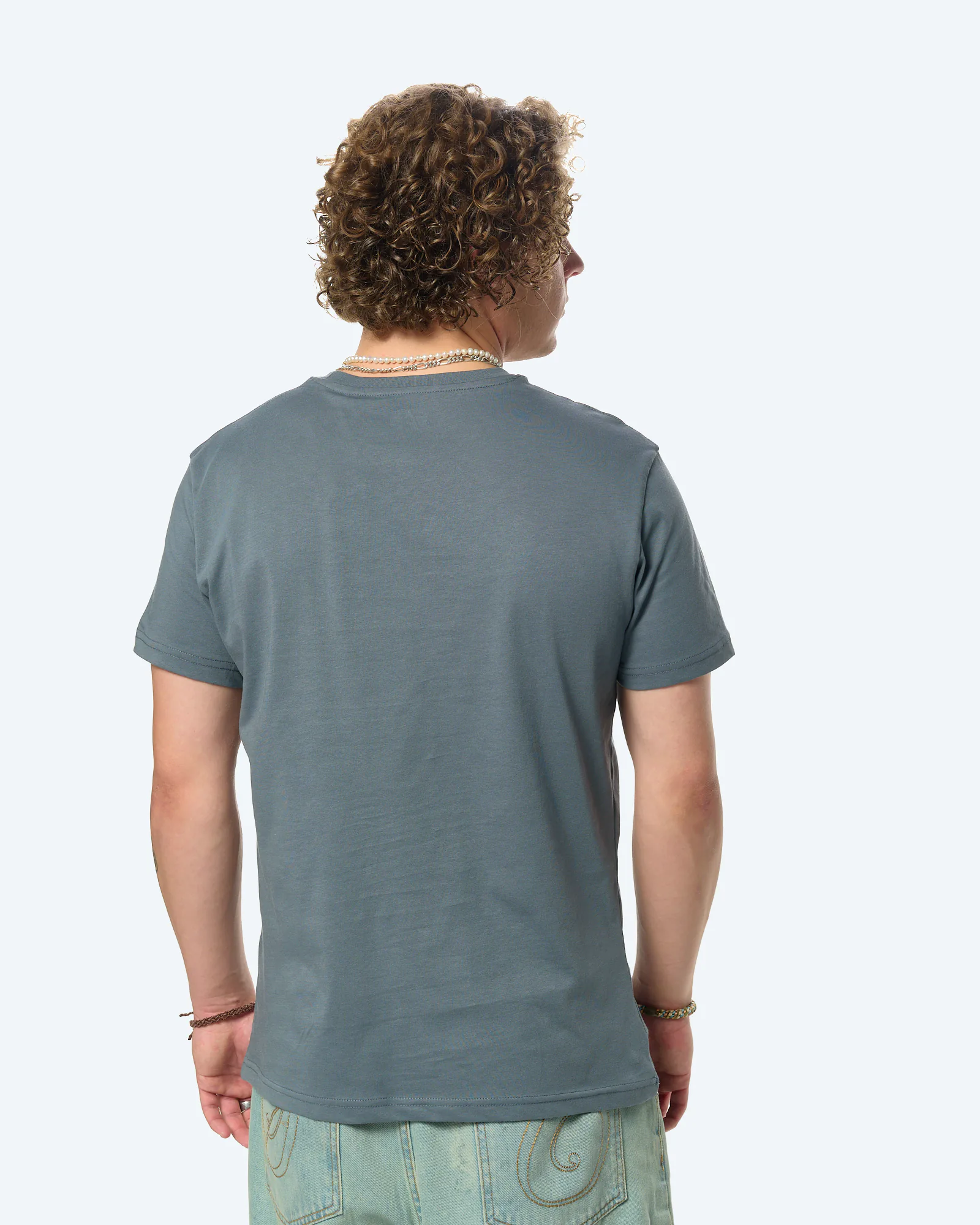 Basic T-Shirt Small Logo Denim Blue