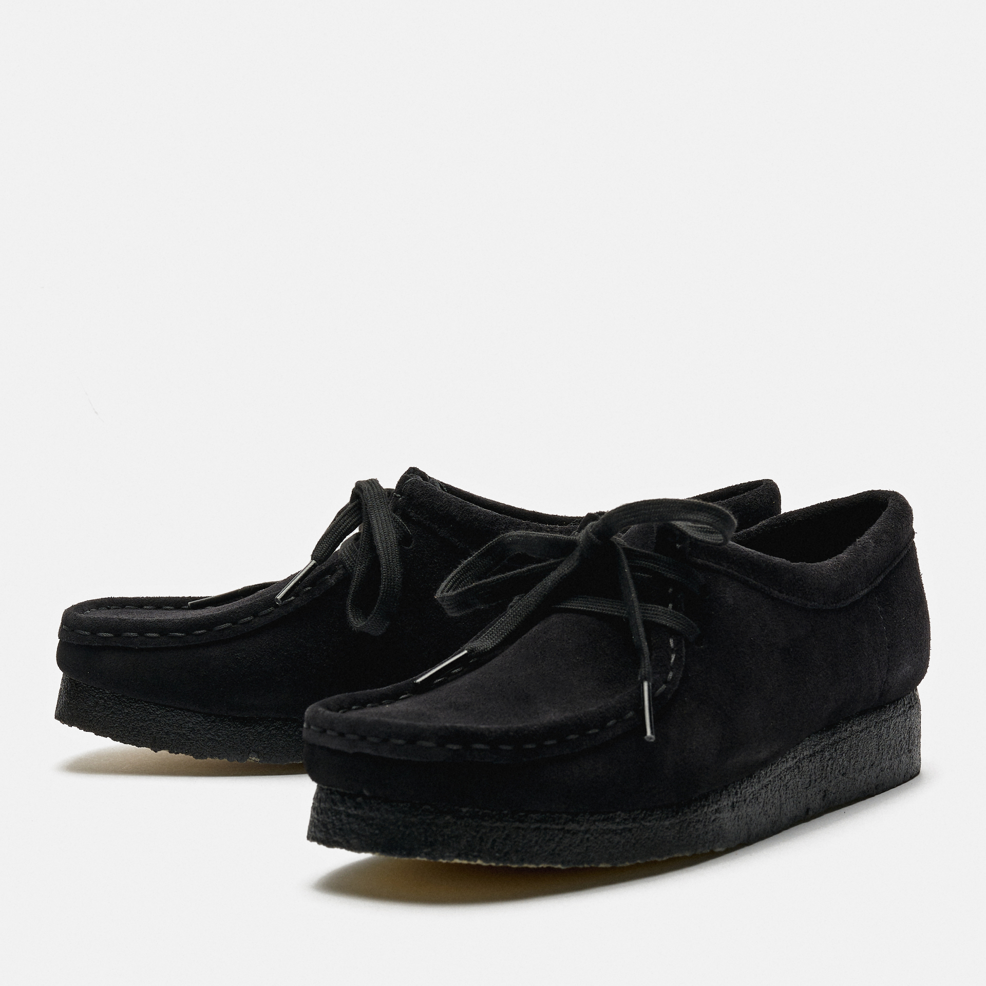 Clarks Women's Wallabee Suede Shoes Black