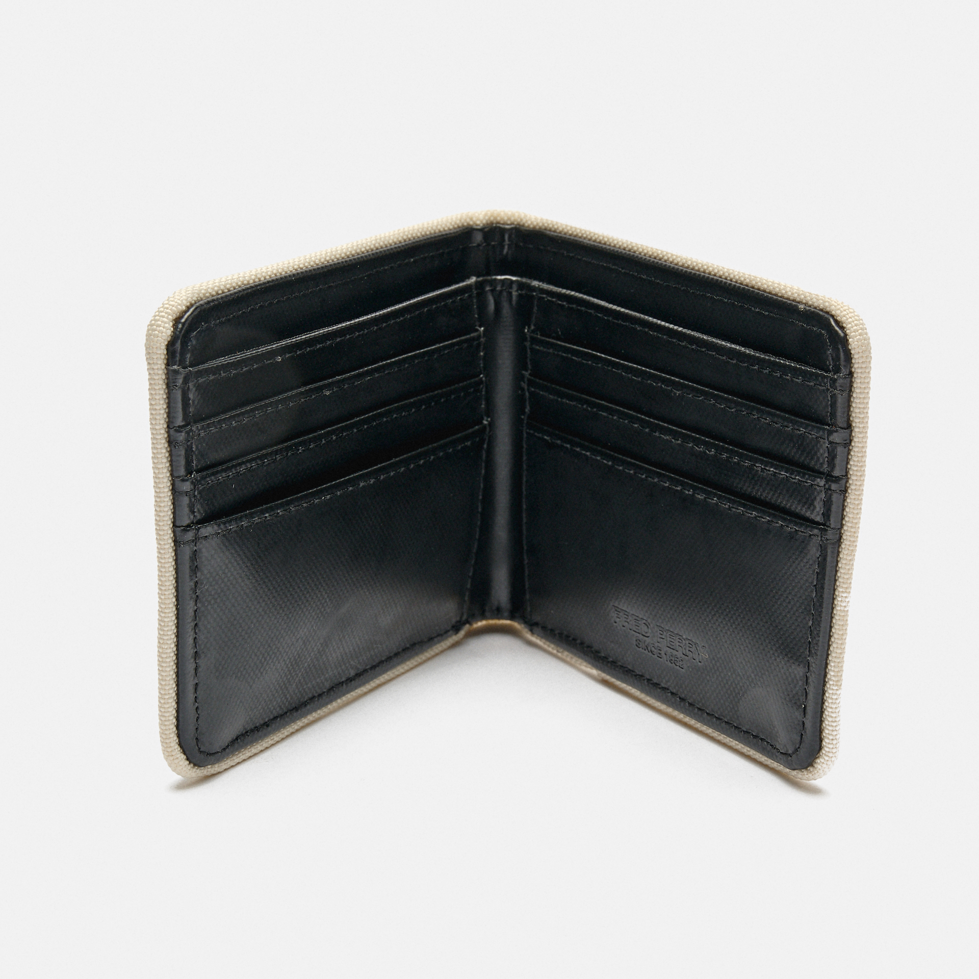 Fred Perry Coated Polyester Billfold Wallet Black/Ecru