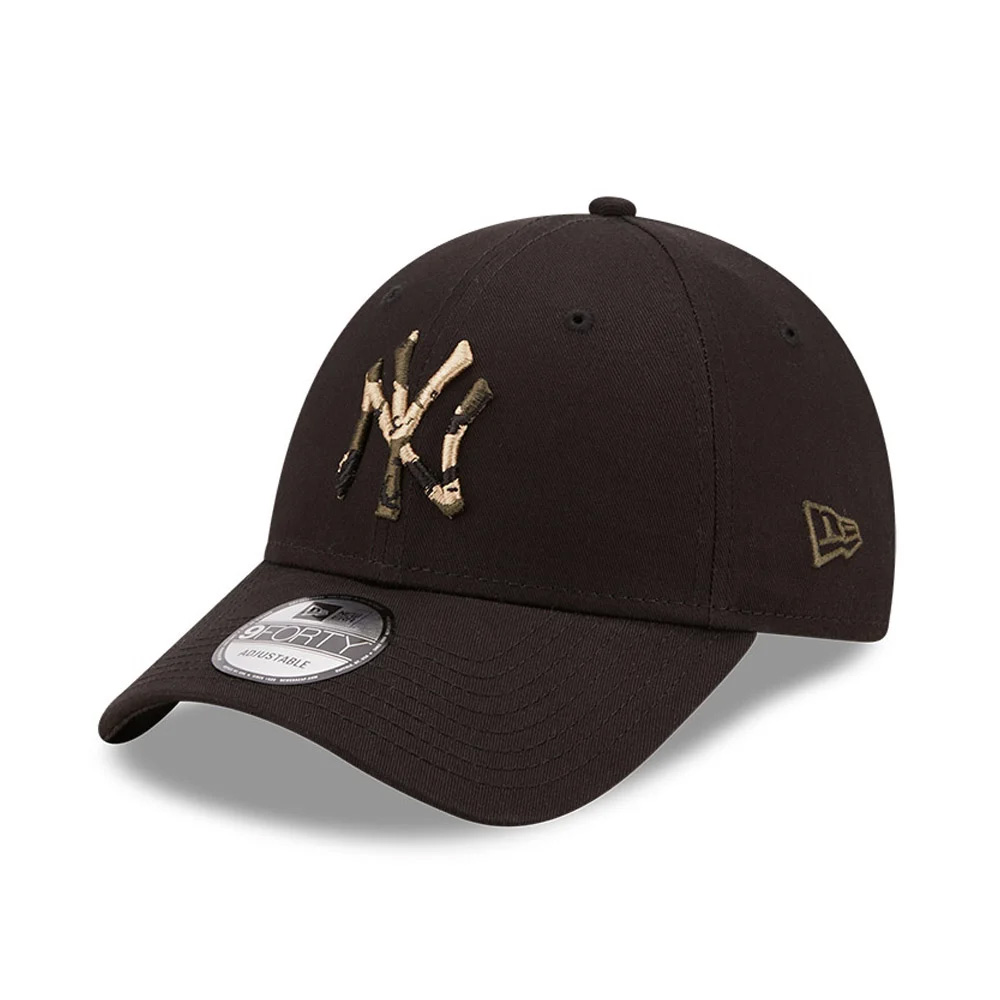 New Era MLB NY Yankees 9Forty Strapback Cap Black/Woodland Camo