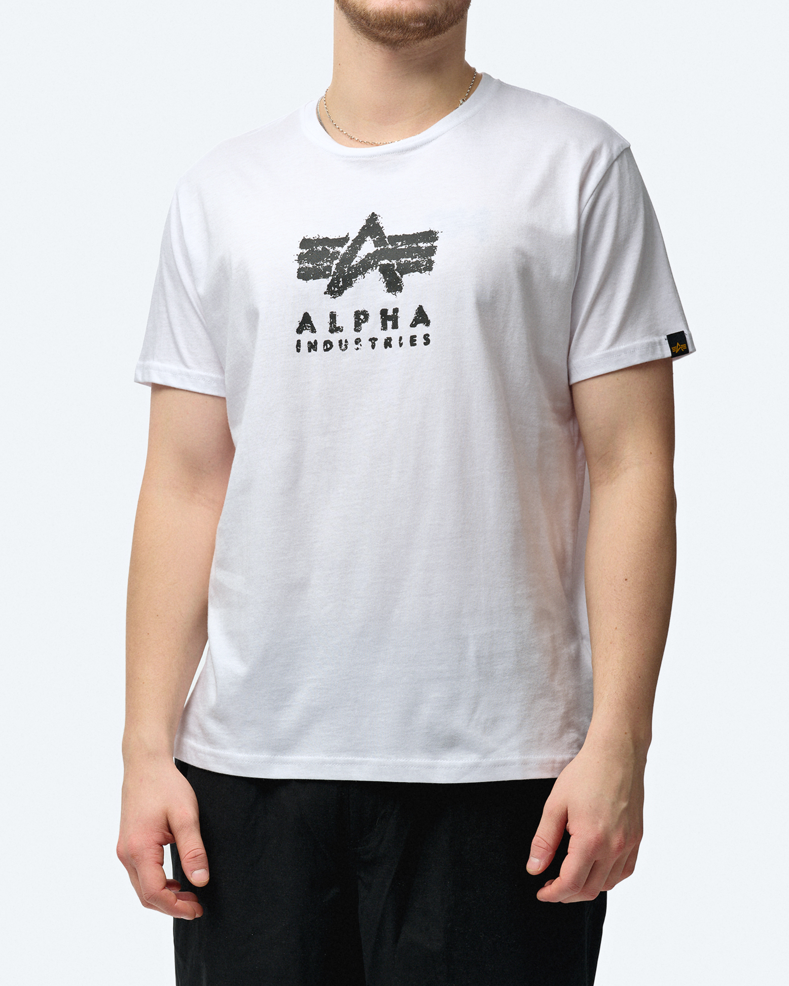 Alpha Industries Grunge Logo T-Shirt White