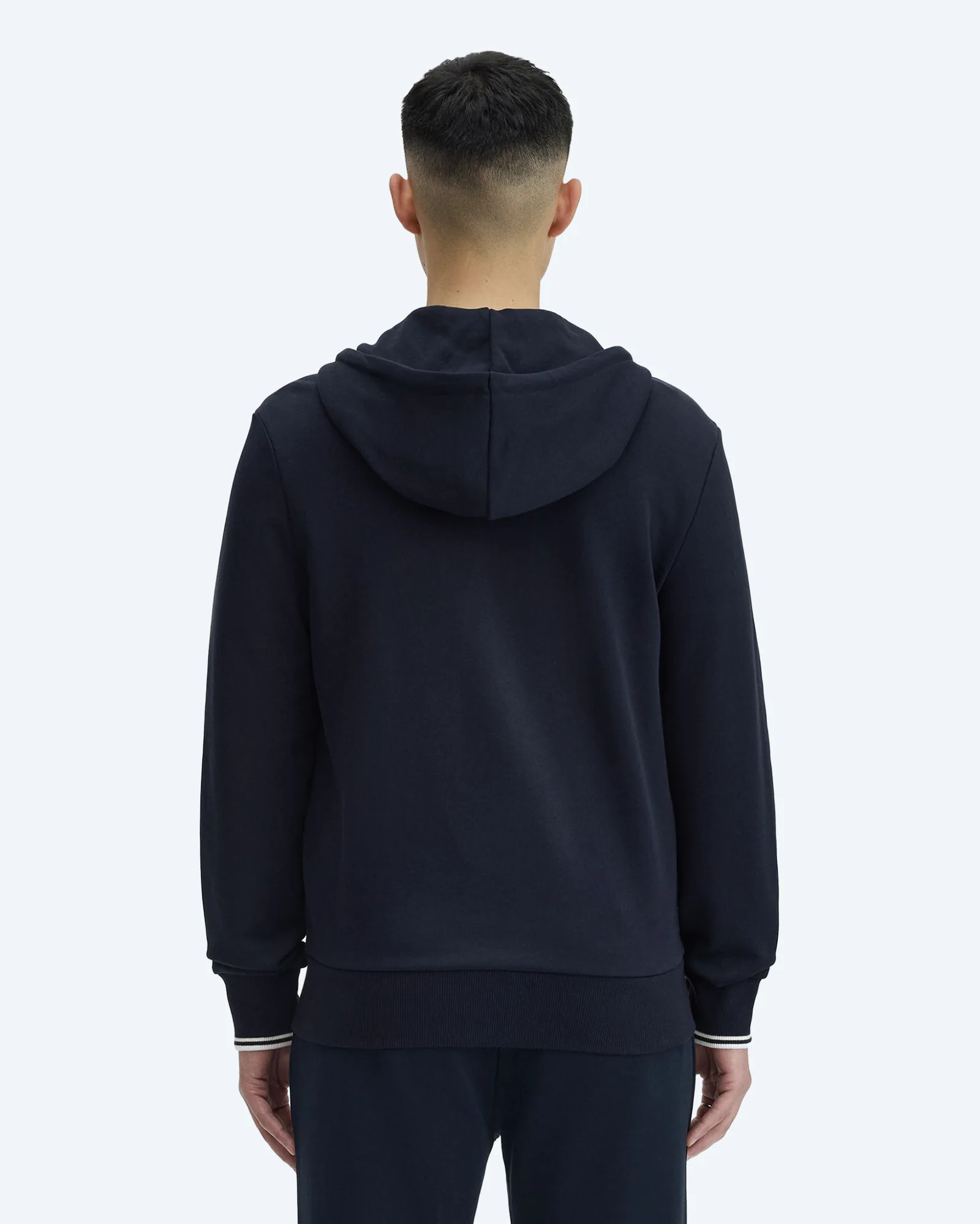 Fred Perry Hooded Zip Through Sweatshirt Navy