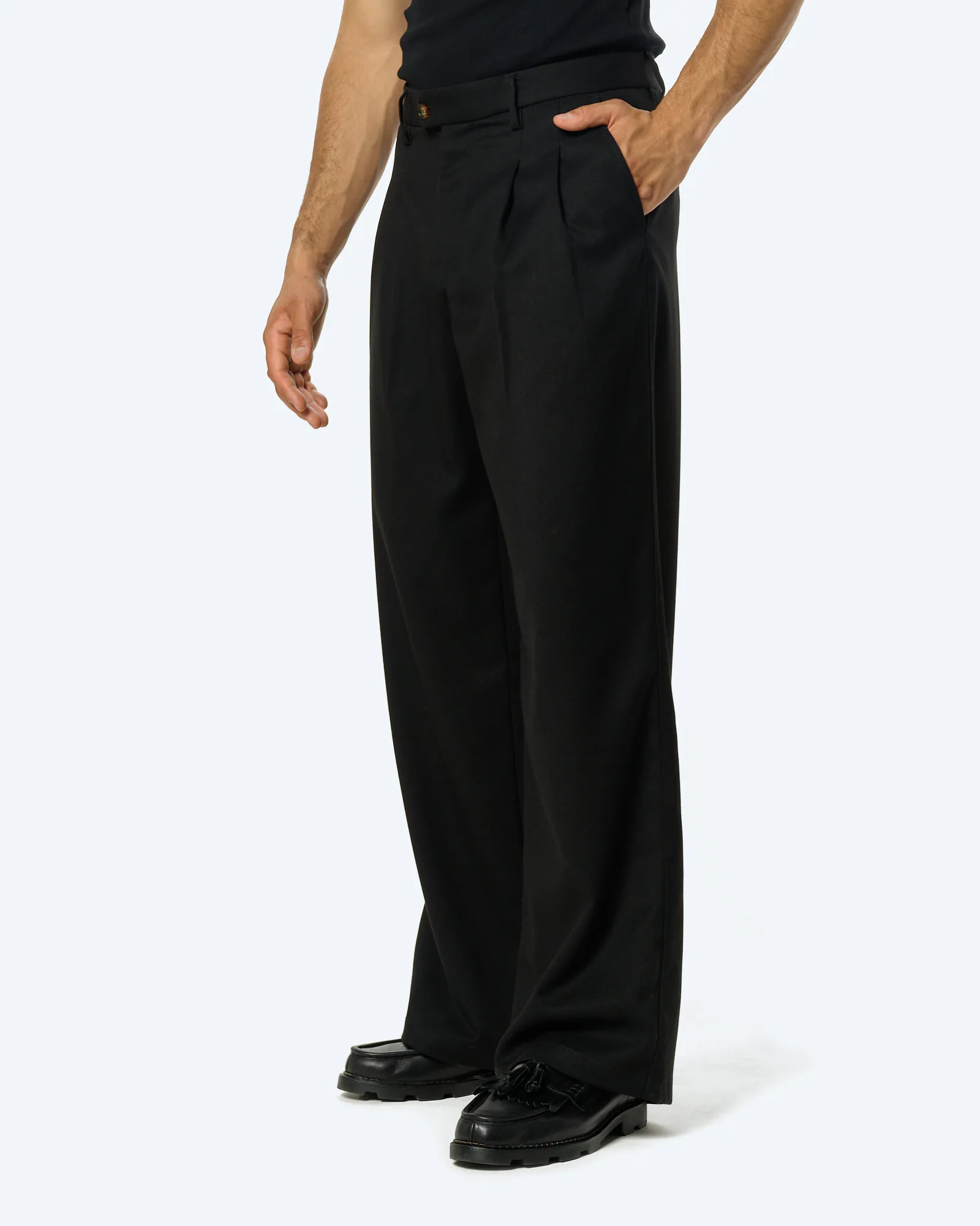 Heritage Pleated Pants Black