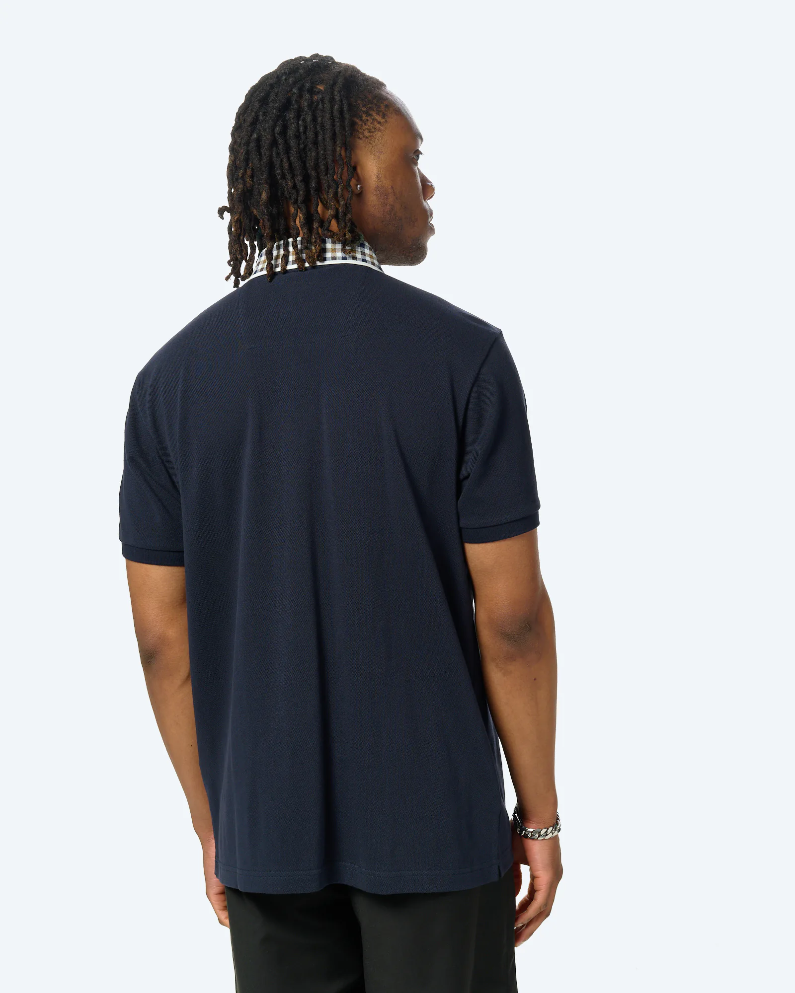 Weekend Offender Tipasa Jacquard Rib Polo Shirt Navy