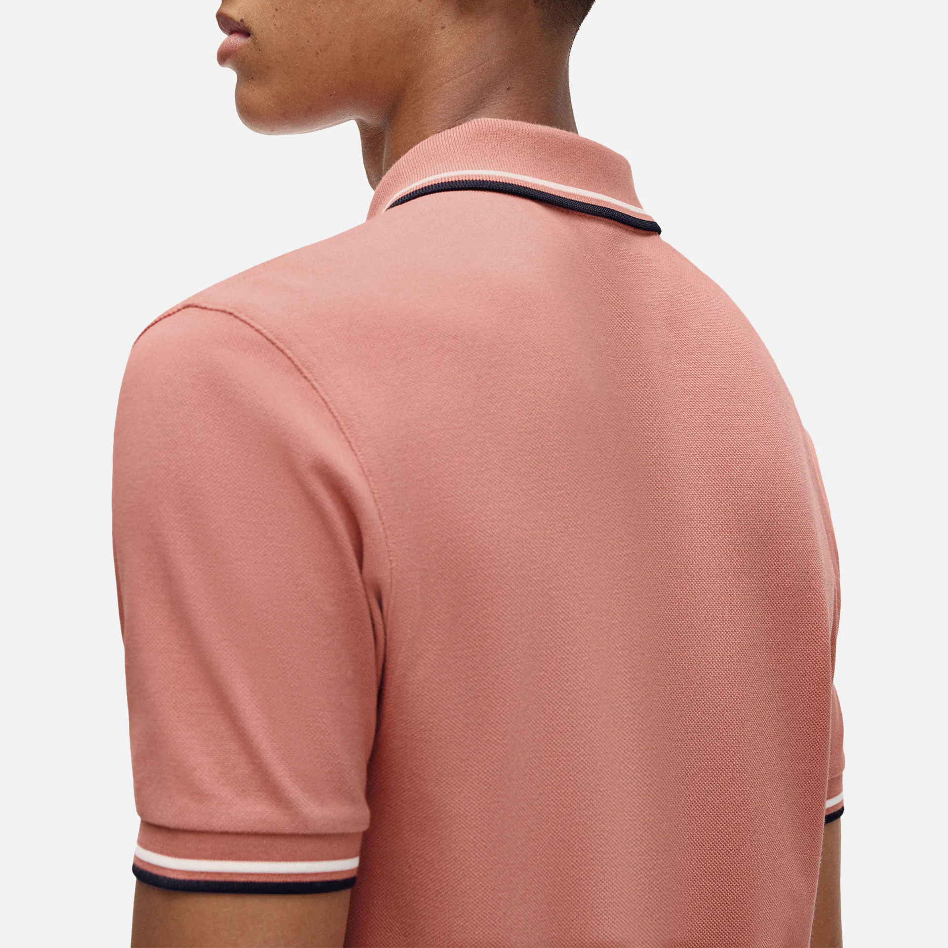 Fred Perry Twin Tipped Polo Shirt Putty Pink/Ecru/Navy