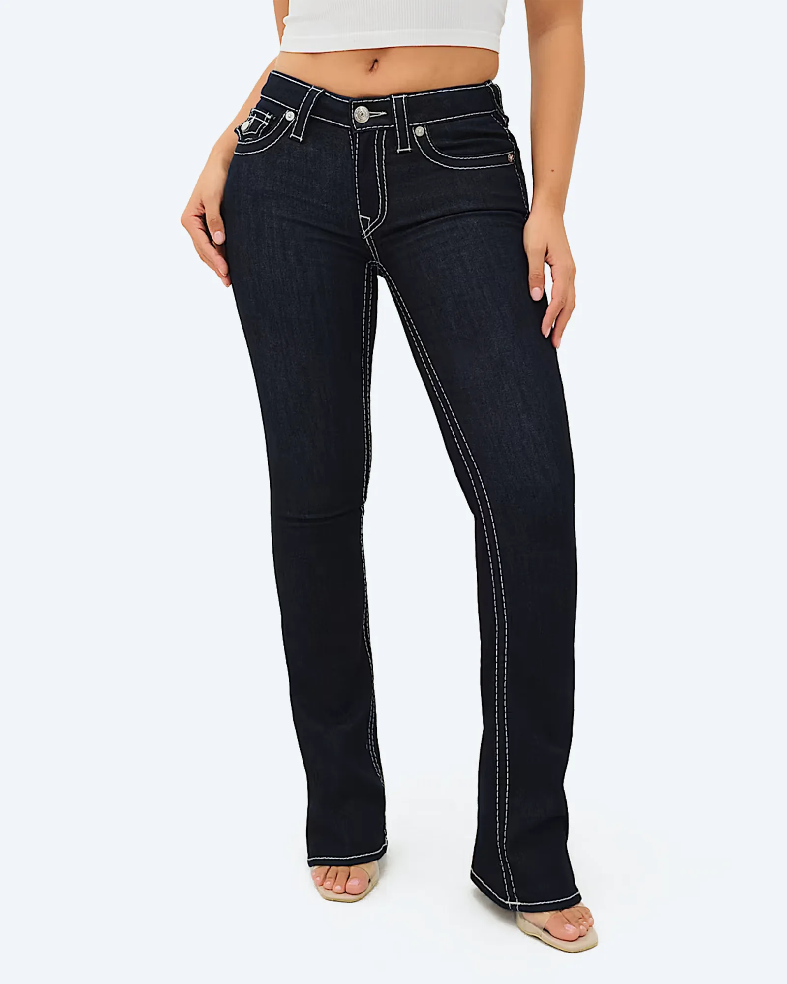 BECCA Mid Rise Boot Cut Flap Big T Flap Body Rinse