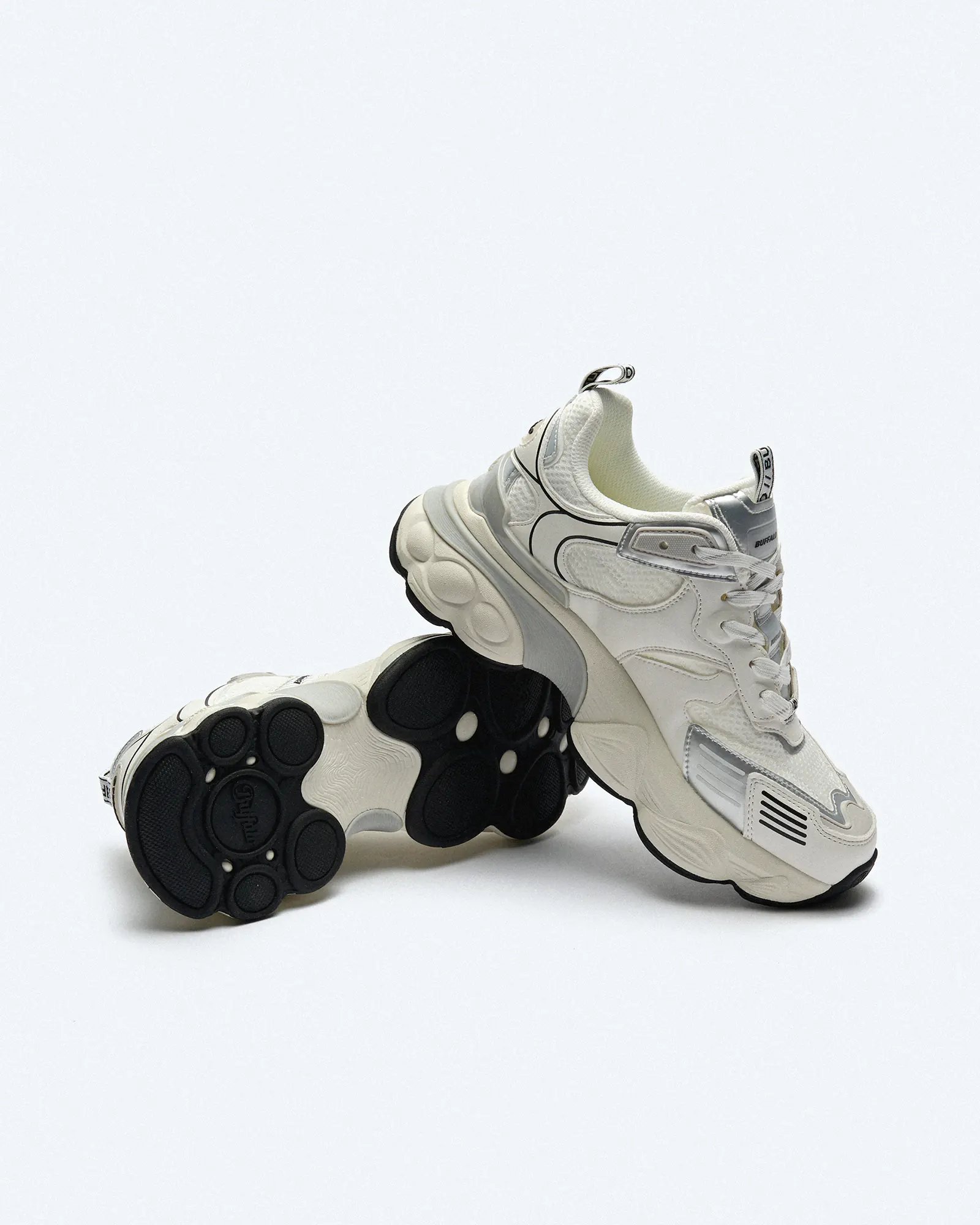 Buffalo Truck Vegan Nappa/Mesh Sneaker White/Silver