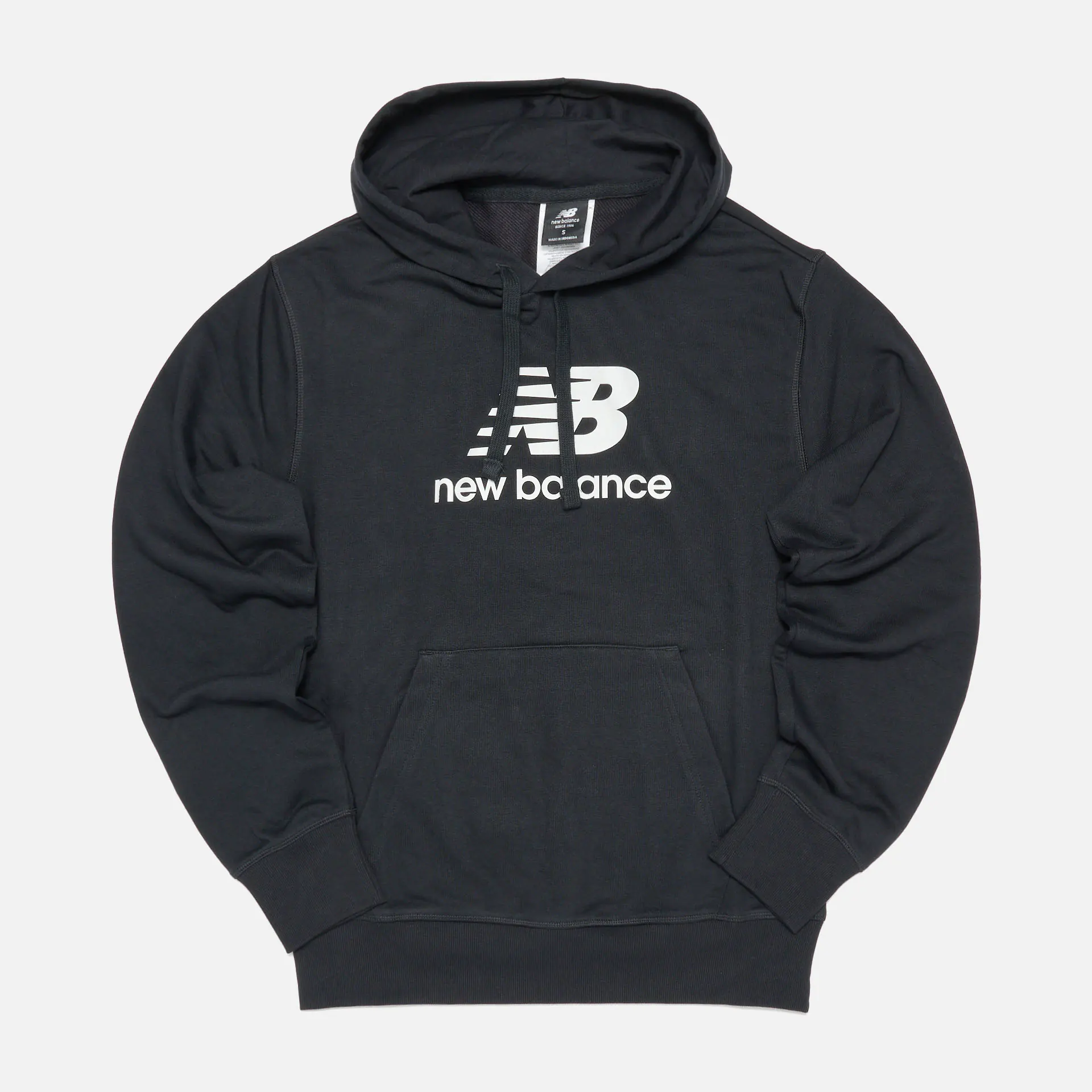 New Balance Essentials Stacked Logo French Terry Hoody Black