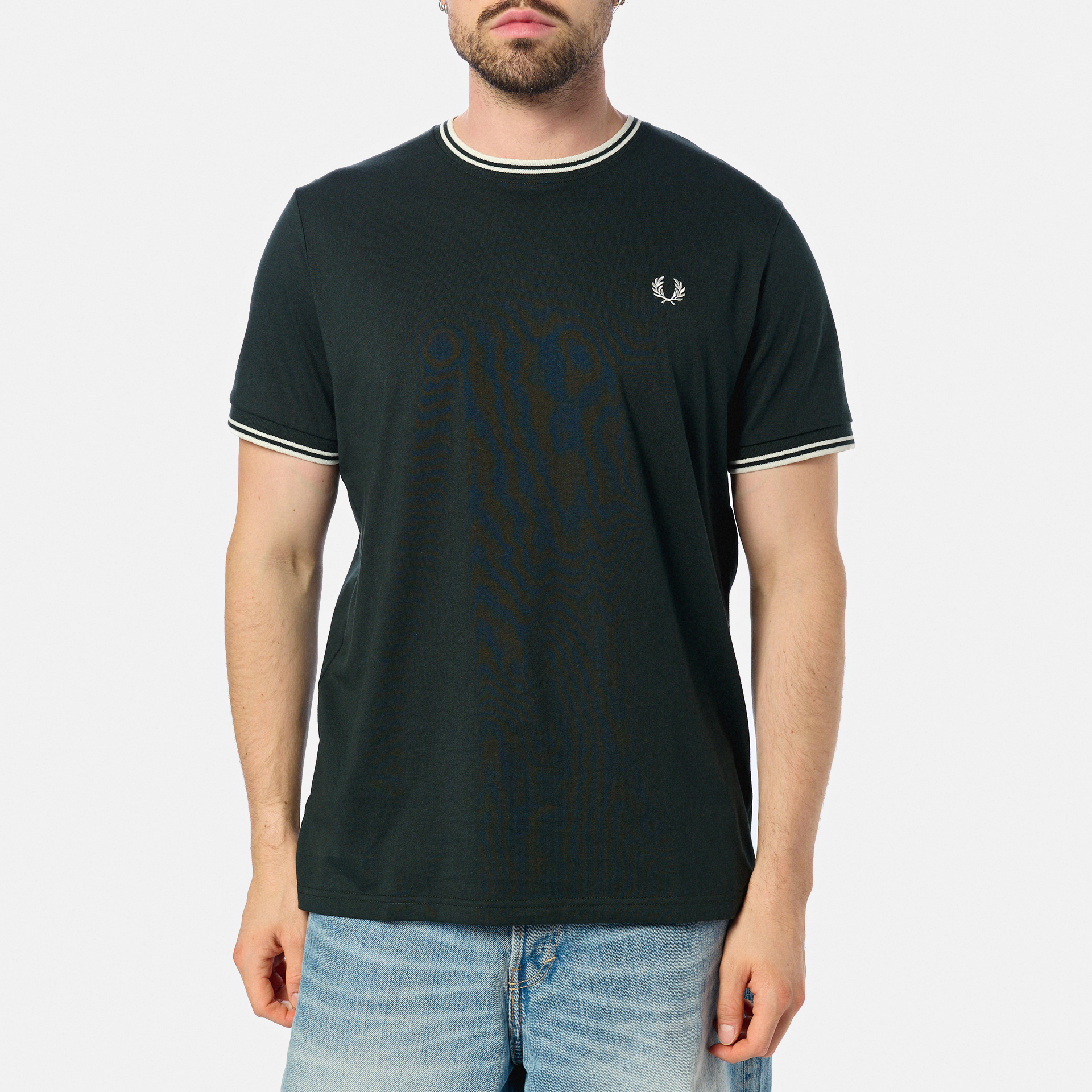 Fred Perry Twin Tipped T-Shirt Night Green/Snow White/Snow White