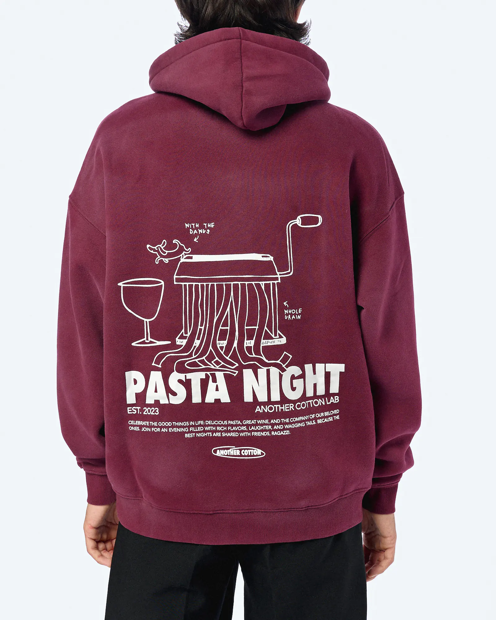 Another Cotton Pasta Night Washed Hoodie Red Another Cotton Pasta Night Washed Hoodie Red