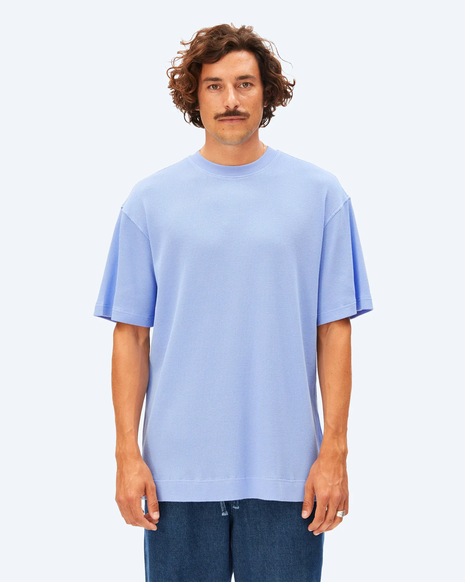 ARMEDANGELS MAARKOS Waffle T-Shirt Wedgwood