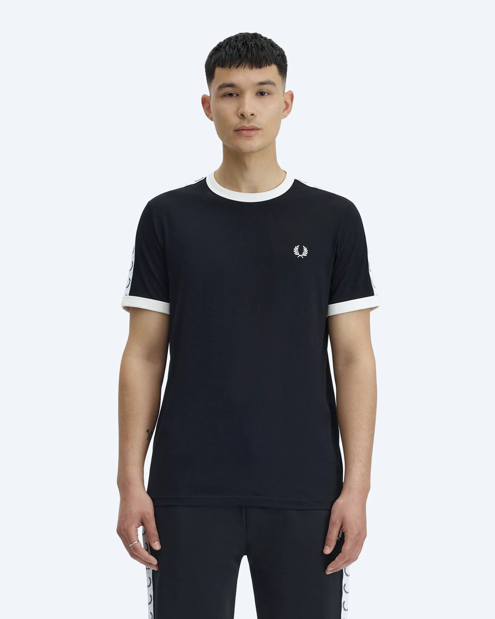 Fred Perry Taped Ringer T-Shirt Black