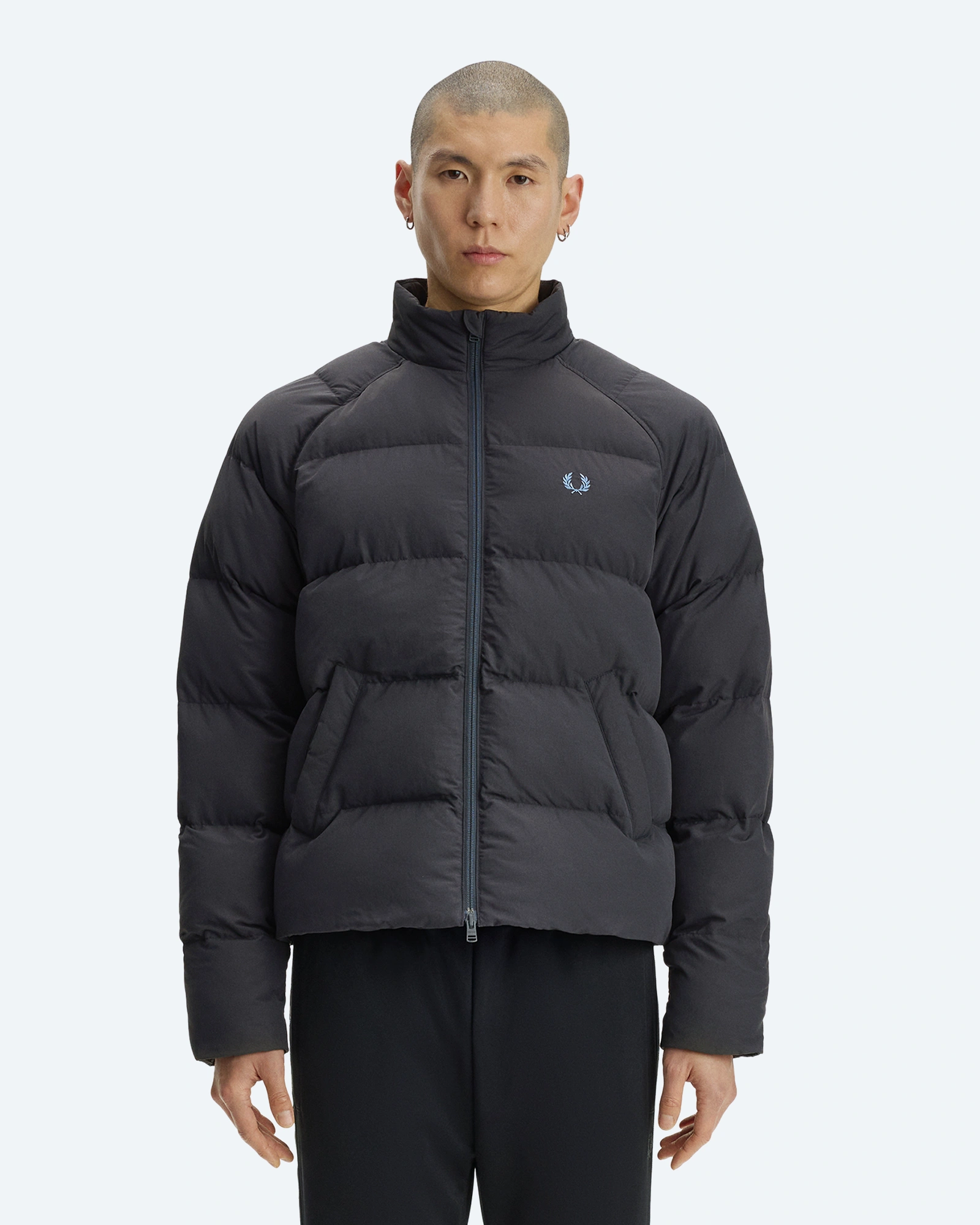 Raglan Sleeve Padded Jacket Anchor Grey