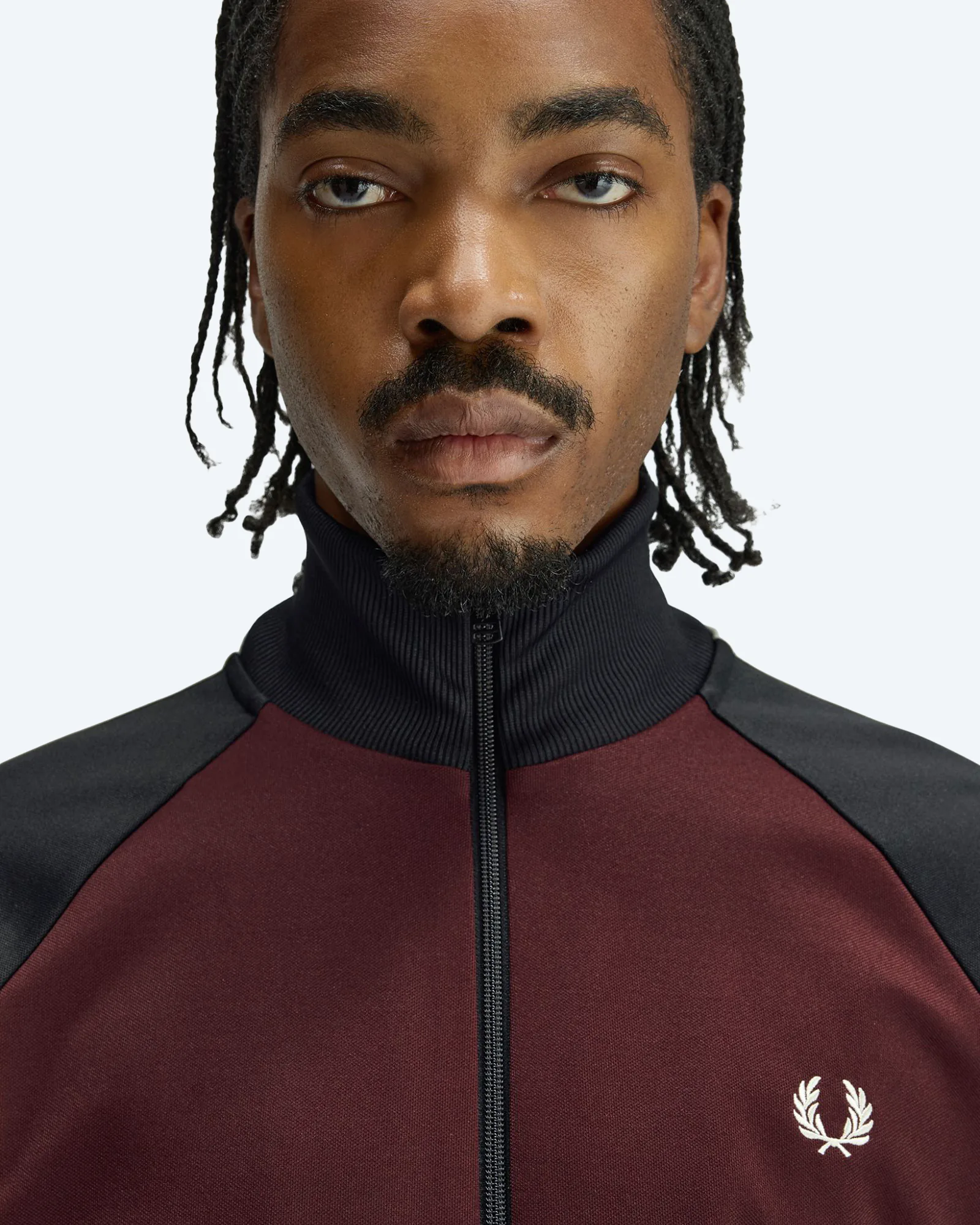 Fred Perry Contrast Sleeve Track Jacket Oxblood