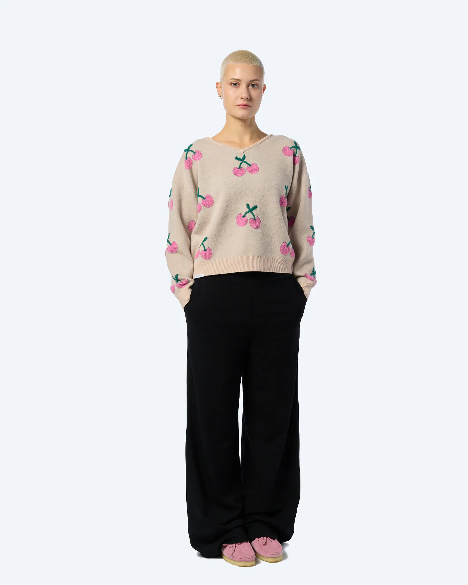 Kleinigkeit Görls Cherry Wollma Strickpullover Beige