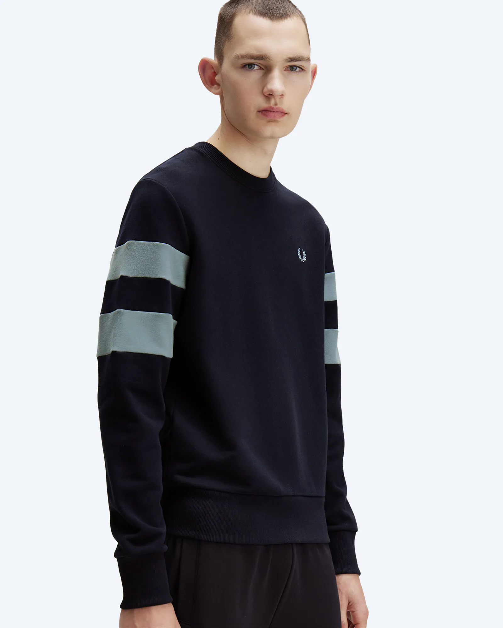 Peached Tipped Sleeve Sweatshirt Navy
