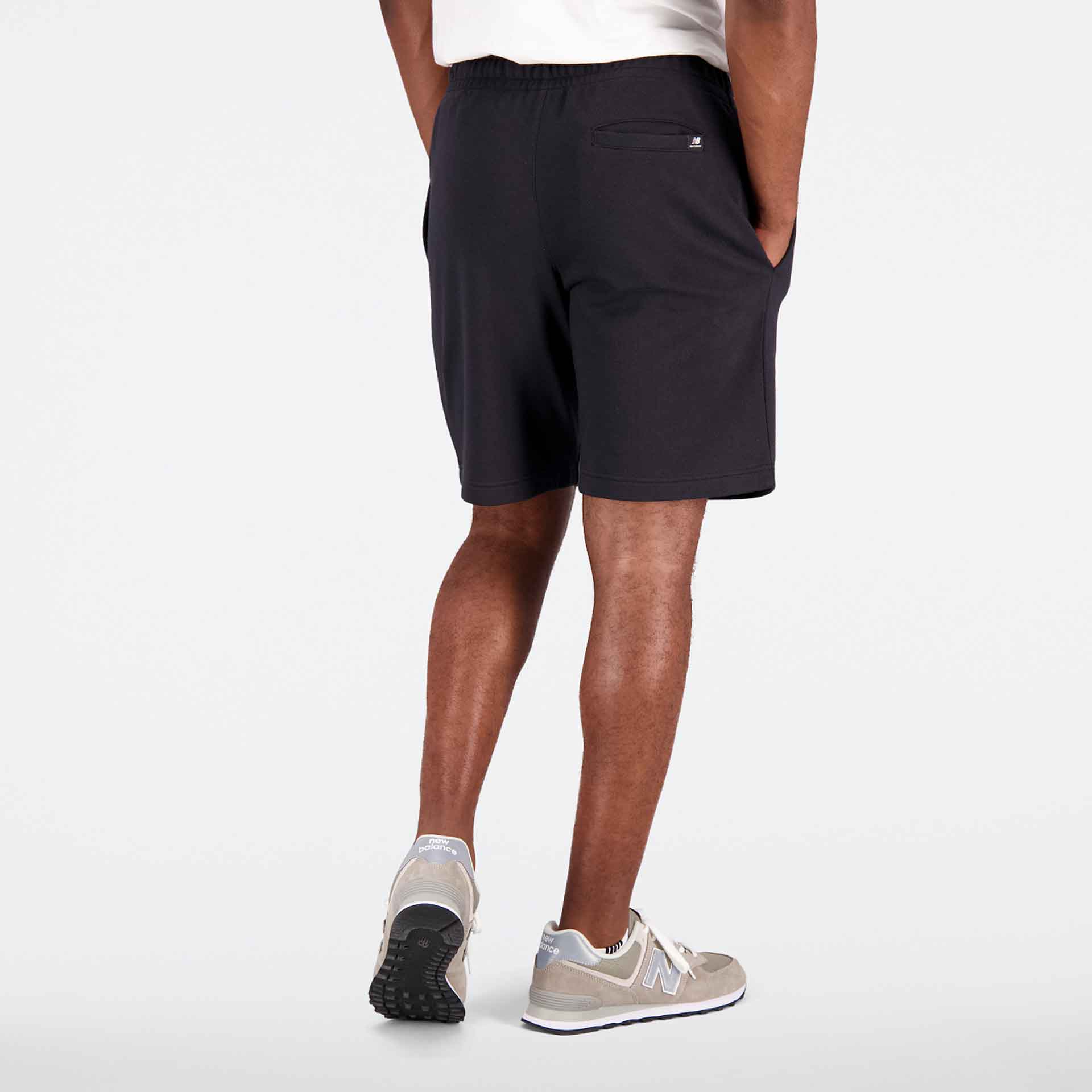 New Balance Essentials Stacked Logo French Terry Short Black