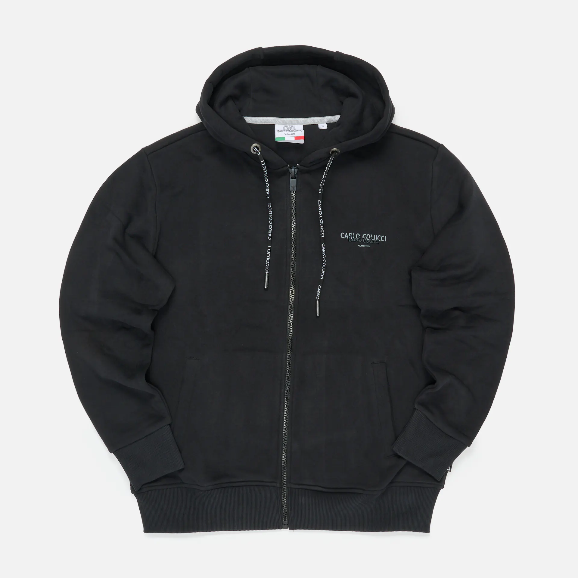 Carlo Colucci New Basic Zip-Hoodie Black