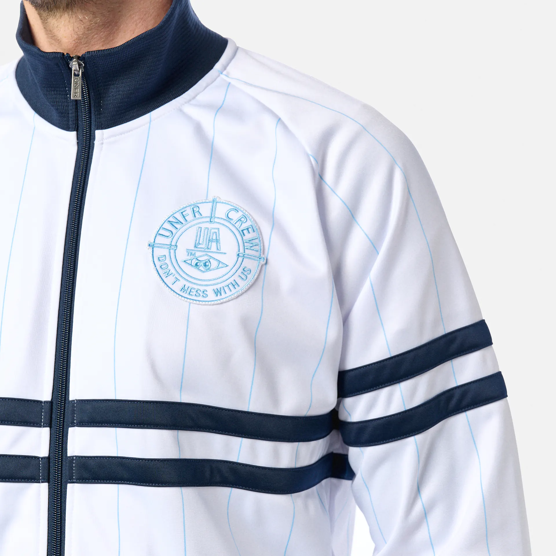 Unfair Athletics DMWU Tracktop Pinstripes White/Navy