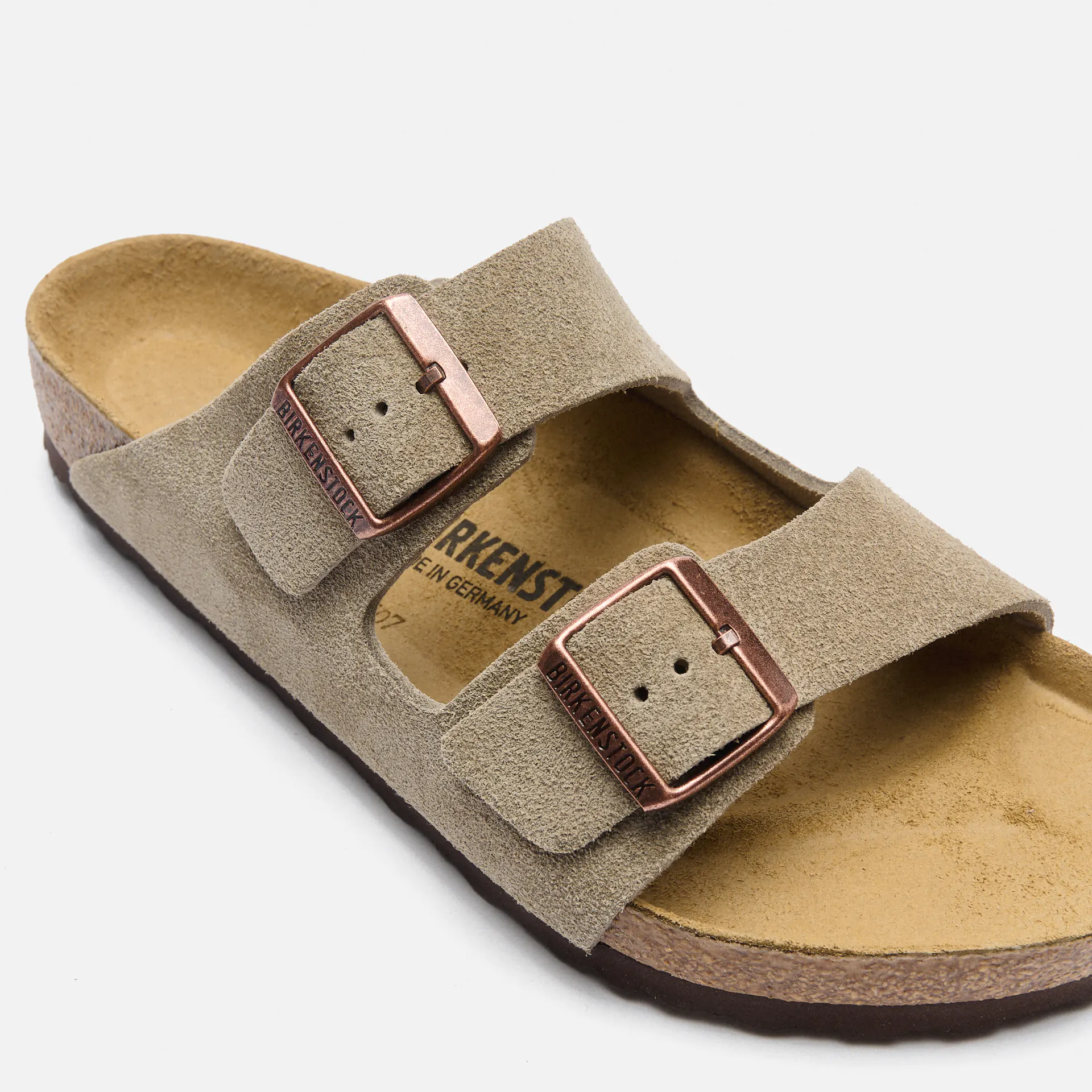 Birkenstock Arizona Suede Leather Sandals Taupe