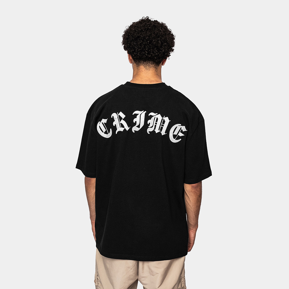 Dropsize Heavy Oversize Crime T-Shirt Black
