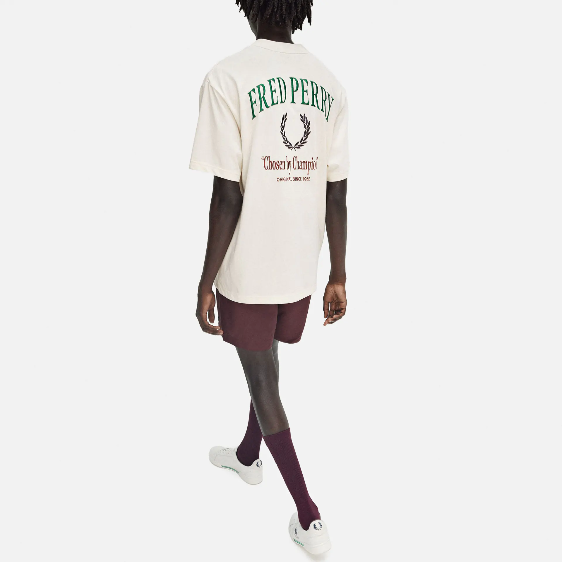 Fred Perry Embroidered Champion T-Shirt Ecru