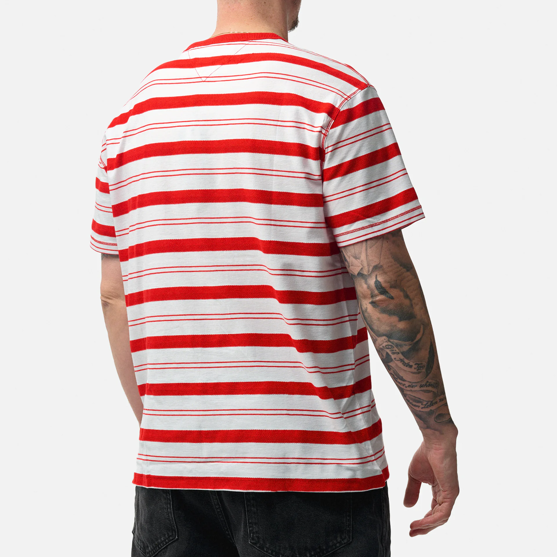 Tommy Jeans Regular Stripe T-Shirt Deep Crimson