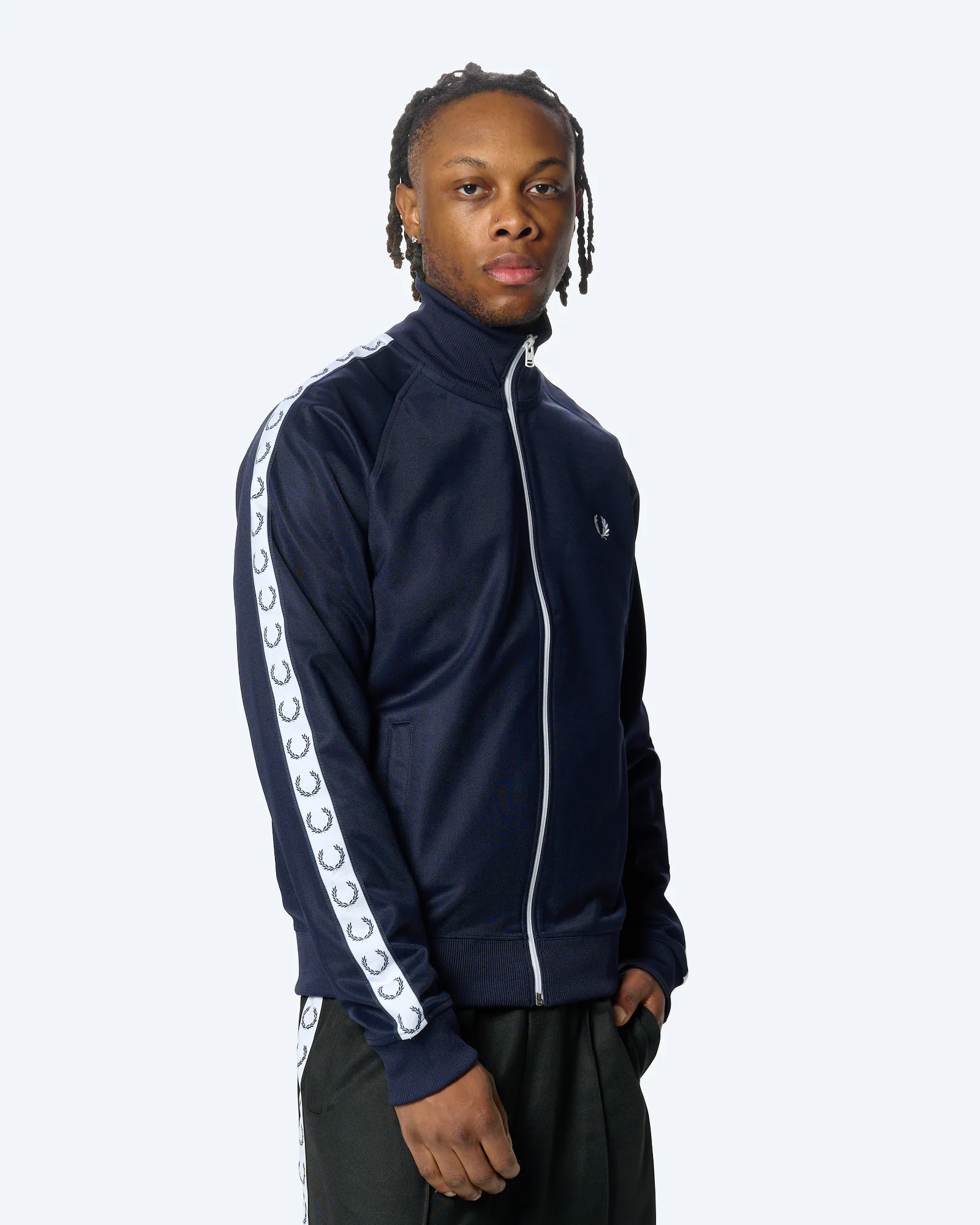 Fred Perry Taped Track Jacket Carbon Blue
