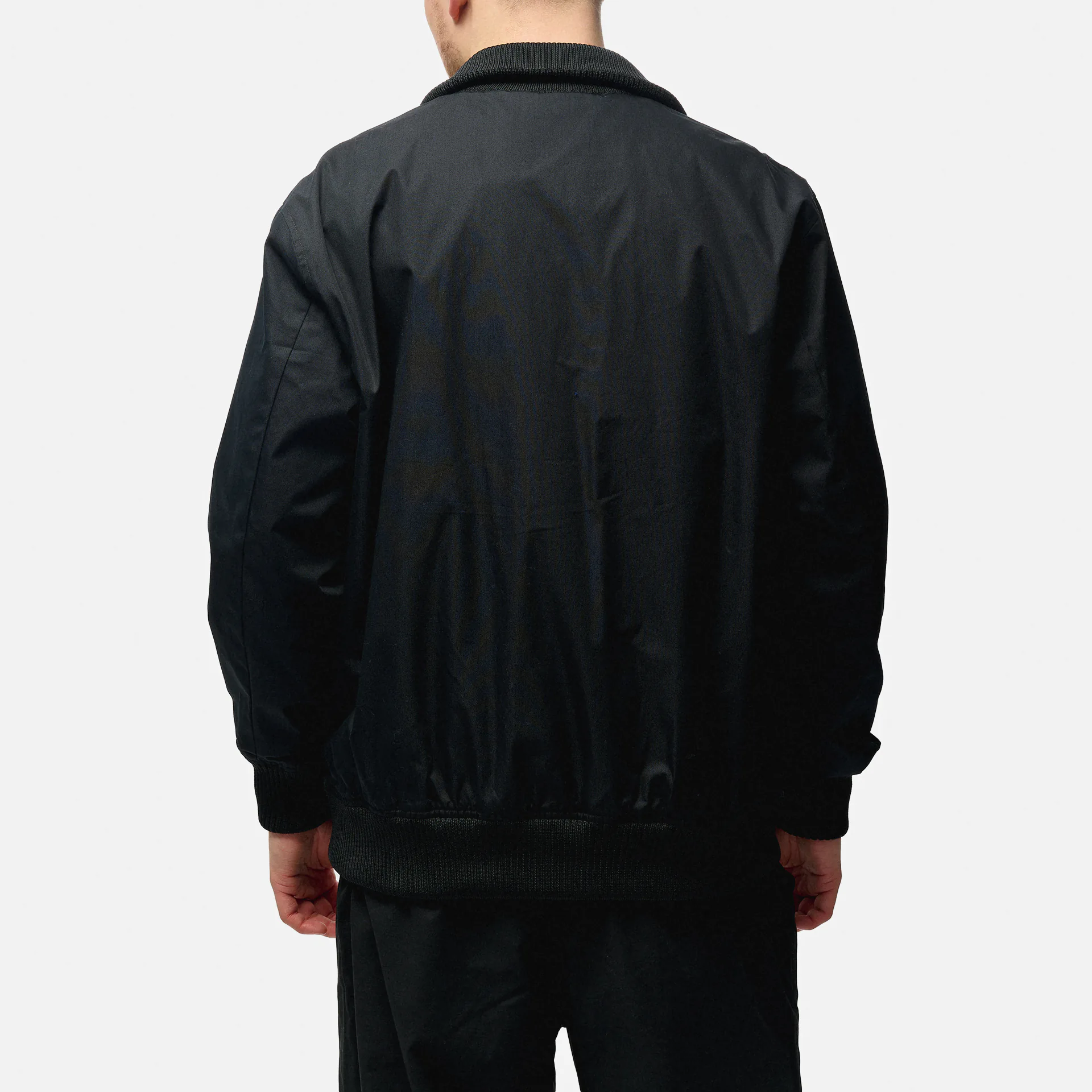 Fred Perry Knitted Rip Tennis Bomber Jacket Black