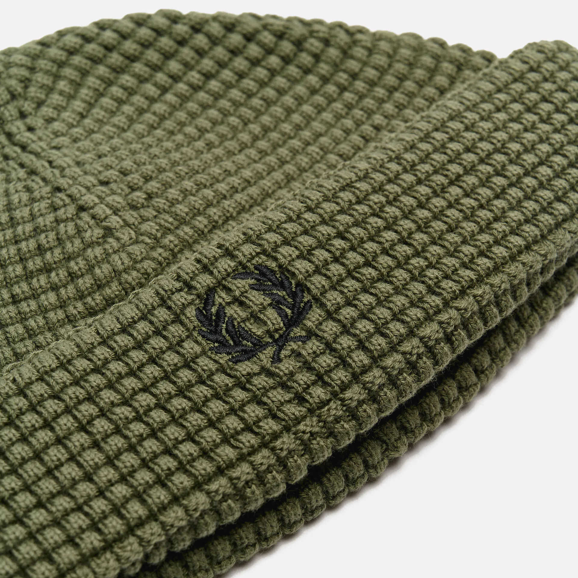 Fred Perry Waffle Beanie Laurel Wreath Green