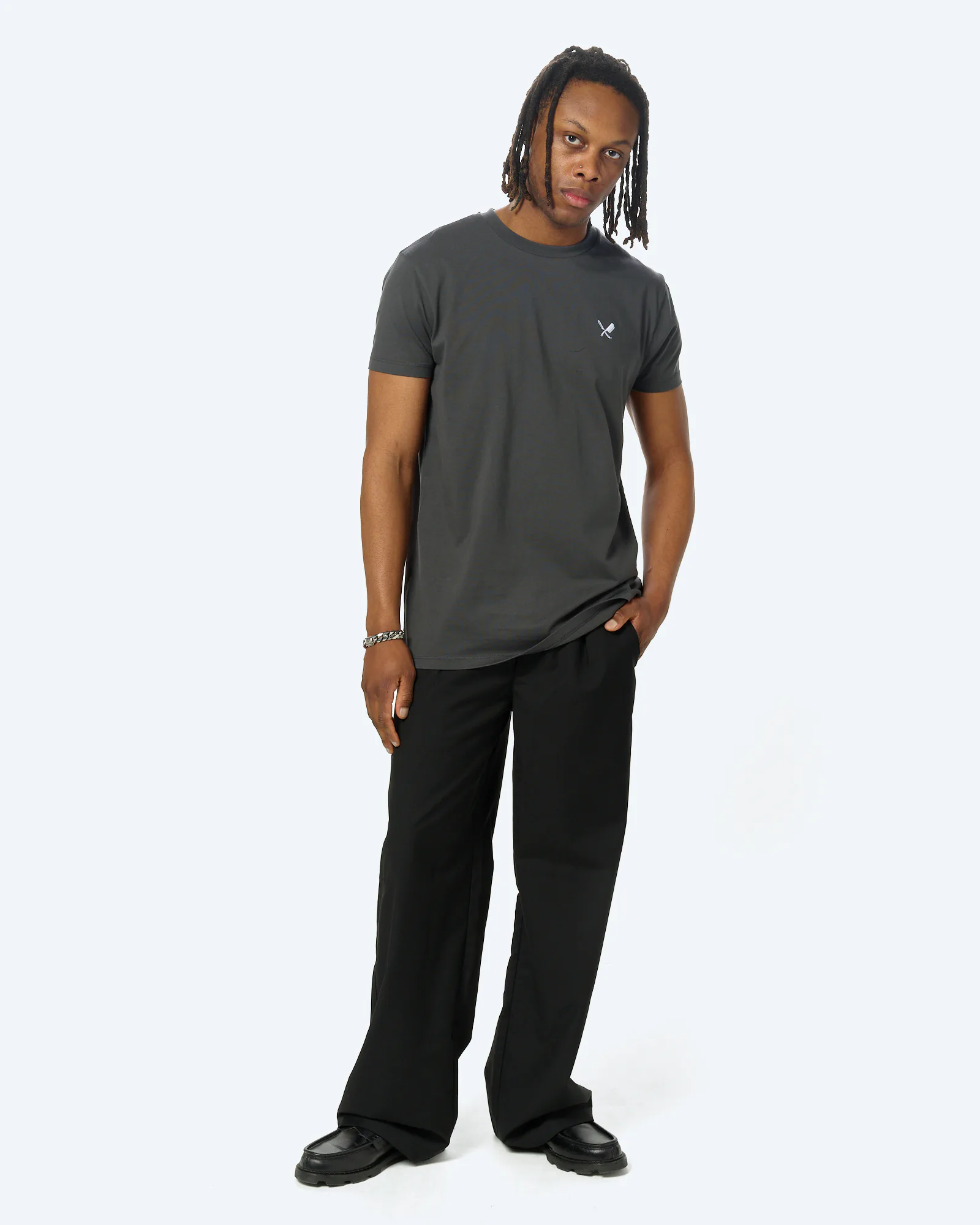 Distorted People Chalk Crew Neck T-Shirt Dusk