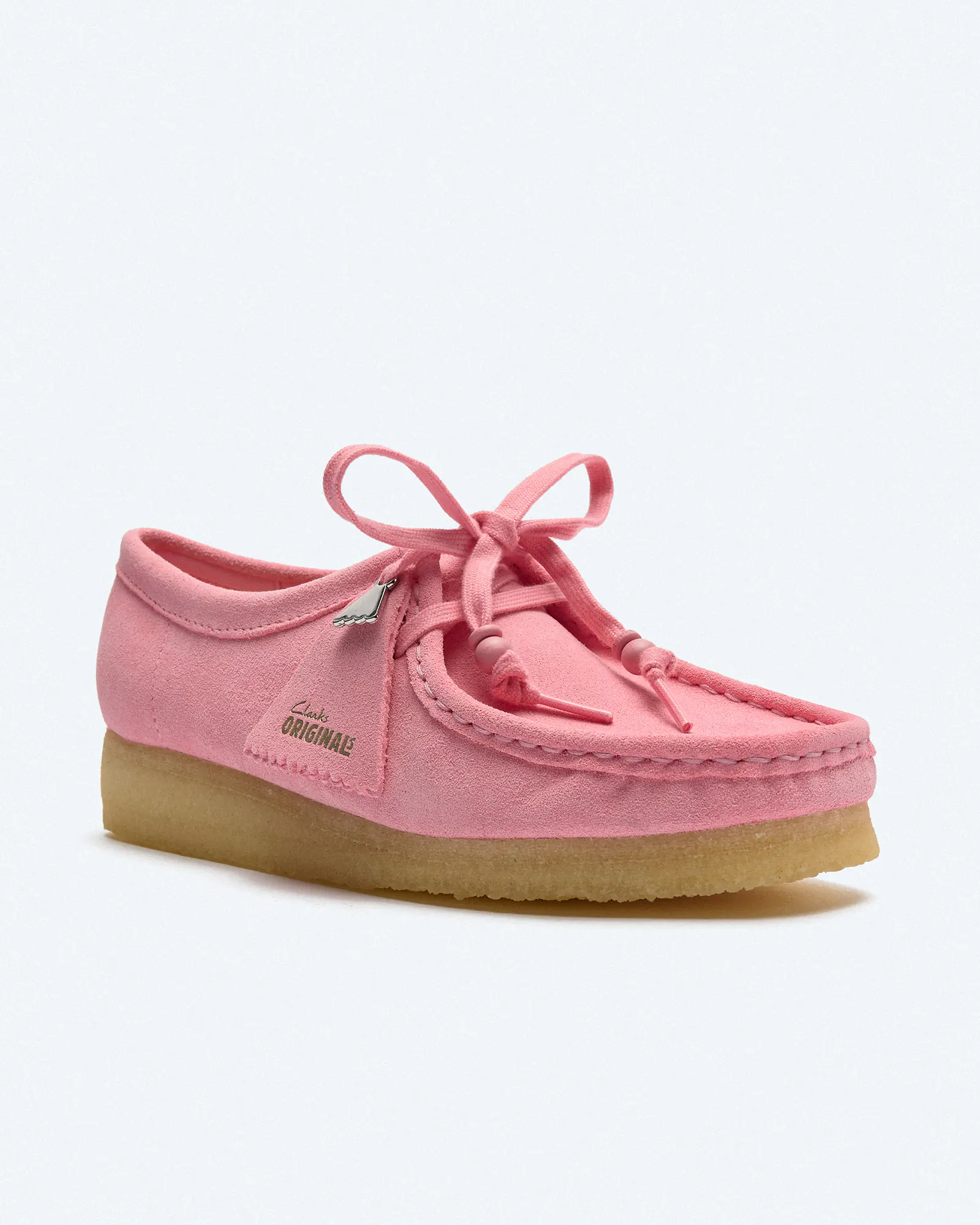Clarks Women's Wallabee Suede Shoes Candy Pink