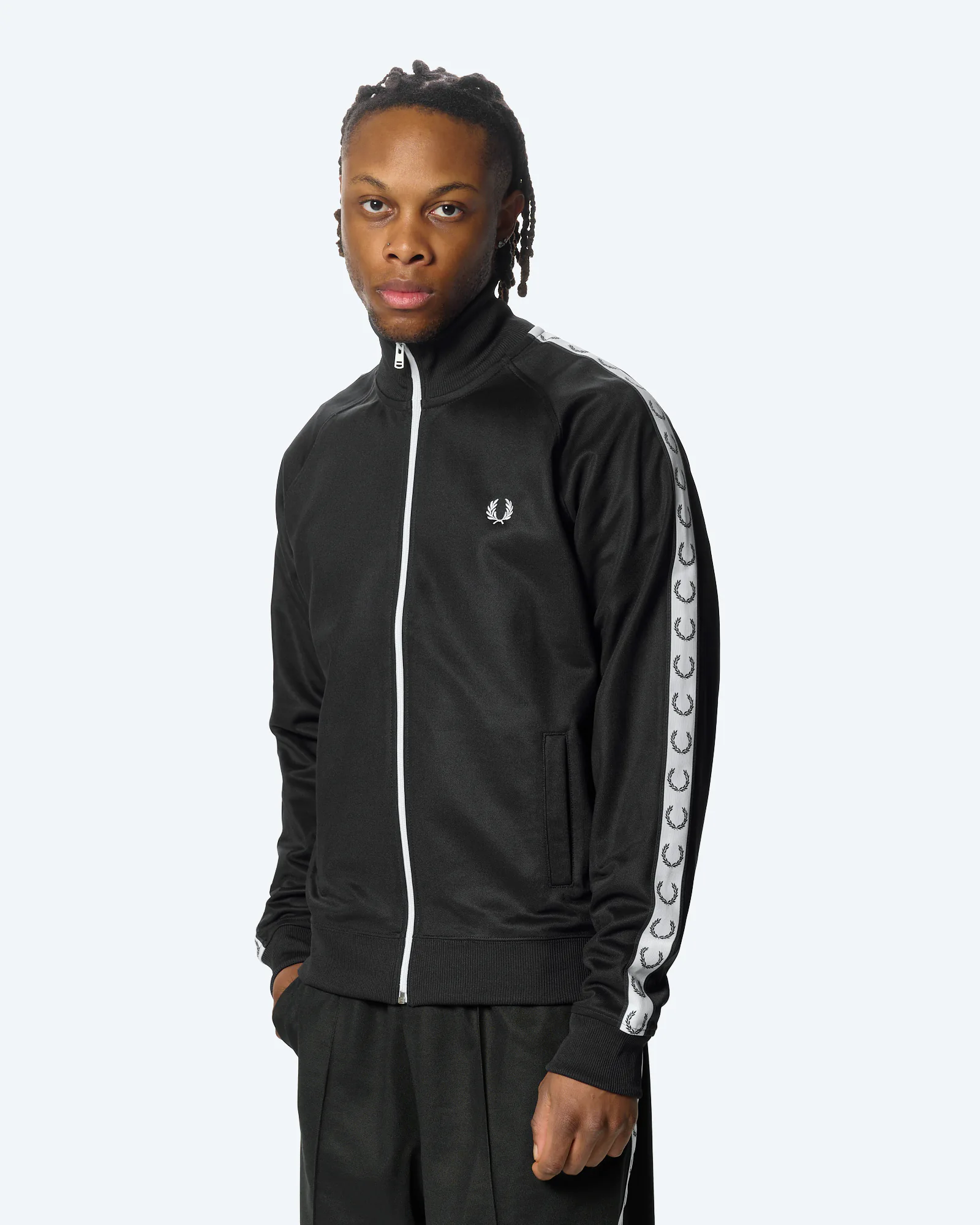 Fred Perry Taped Track Jacket Black